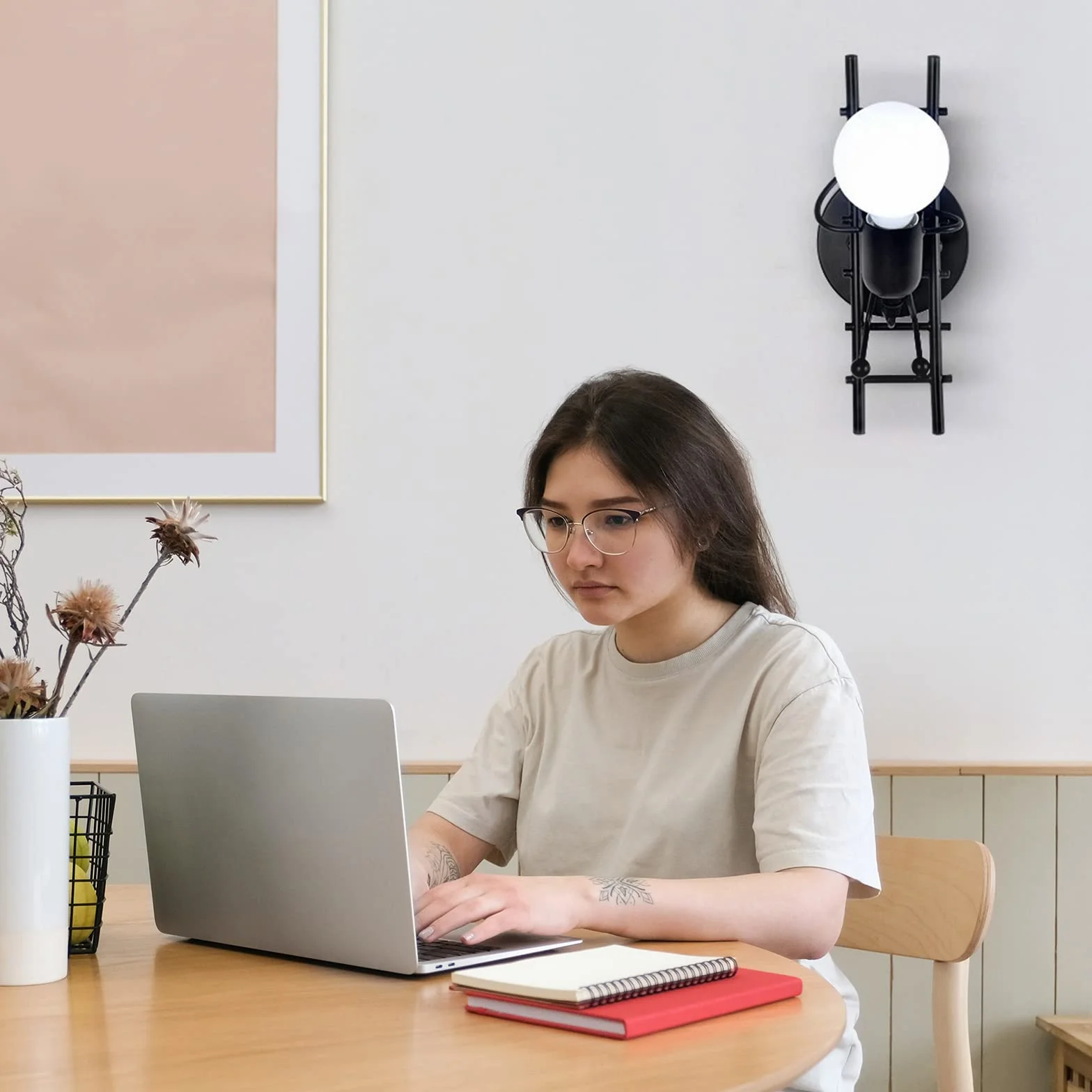 Créatif Humanoïde Lampe Murale Applique E27 Max 60W pour Chambre d'enfants