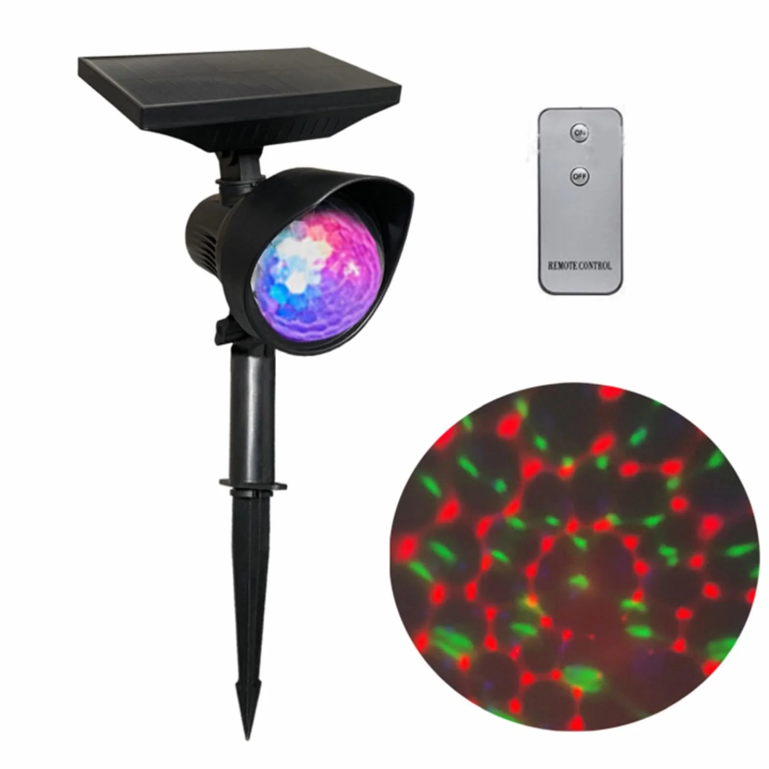 Projecteur d'étoiles LED solaire RVB extérieur avec télécommande