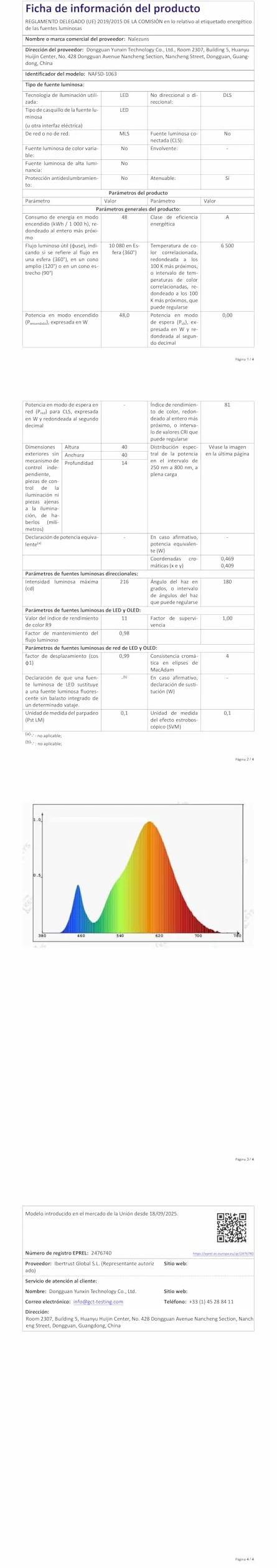 Ventilateur de Plafond 40cm avec Lumière Silencieux, Intensité Variable, 3 Couleurs