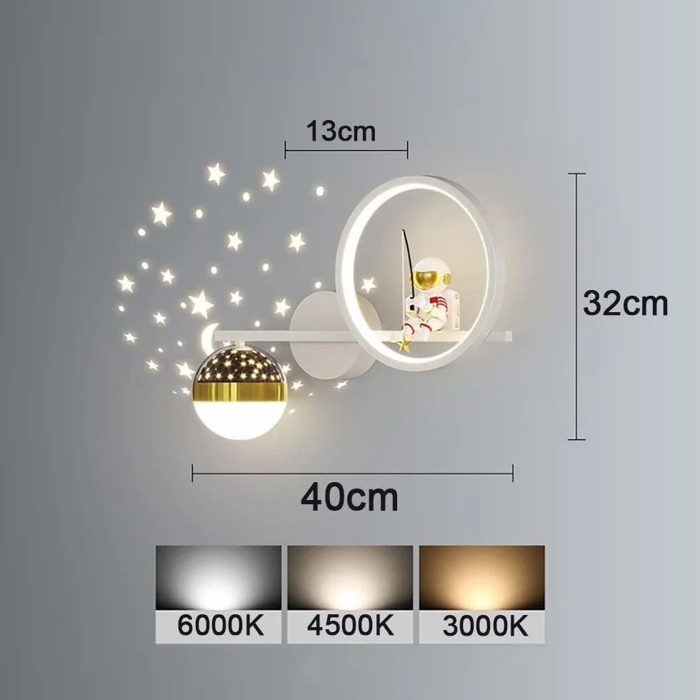Applique Murale Enfant LED Moderne Lampe Murale Dimmable Astronaute 30W