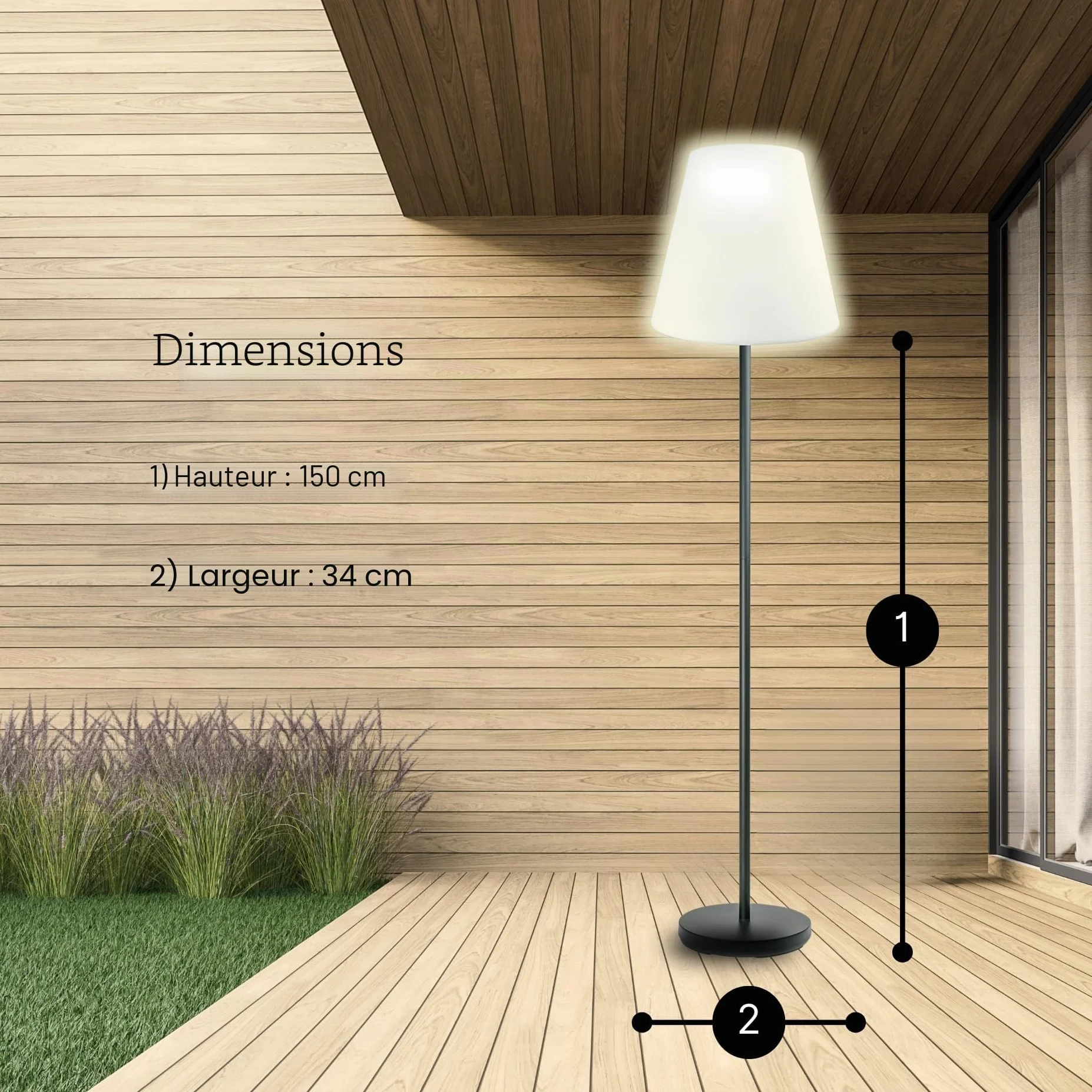 SCHWAIGER Lampe solaire d'extérieur avec haut-parleur Bluetooth IP44 1,5m