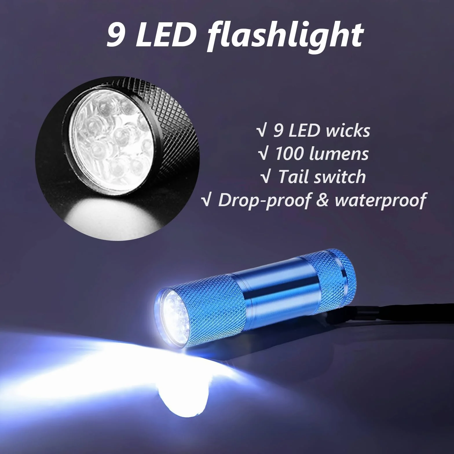 flintronic 5 Pièce Mini Lampe de Poche LED Aluminium avec 15 Piles AAA Étanche