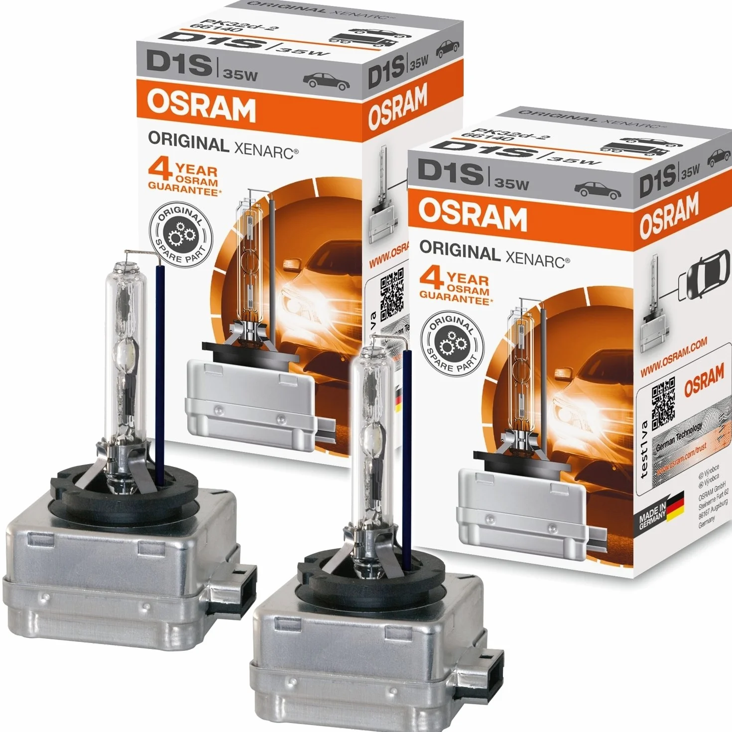 Ampoule xénon Osram D1S 35W PK32d-2 66140 Xenarc lot de 2
