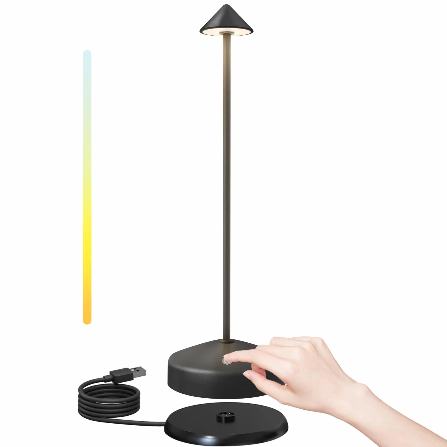 LED lampe de table sans fil dimmable 2700K-6000K IP54 aluminium imperméable extérieur