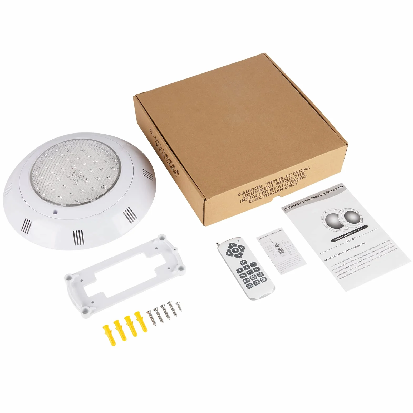 Lampe Piscine LED PAR56 38W IP68 RGB Submersible 12V DC/AC avec Télécommande