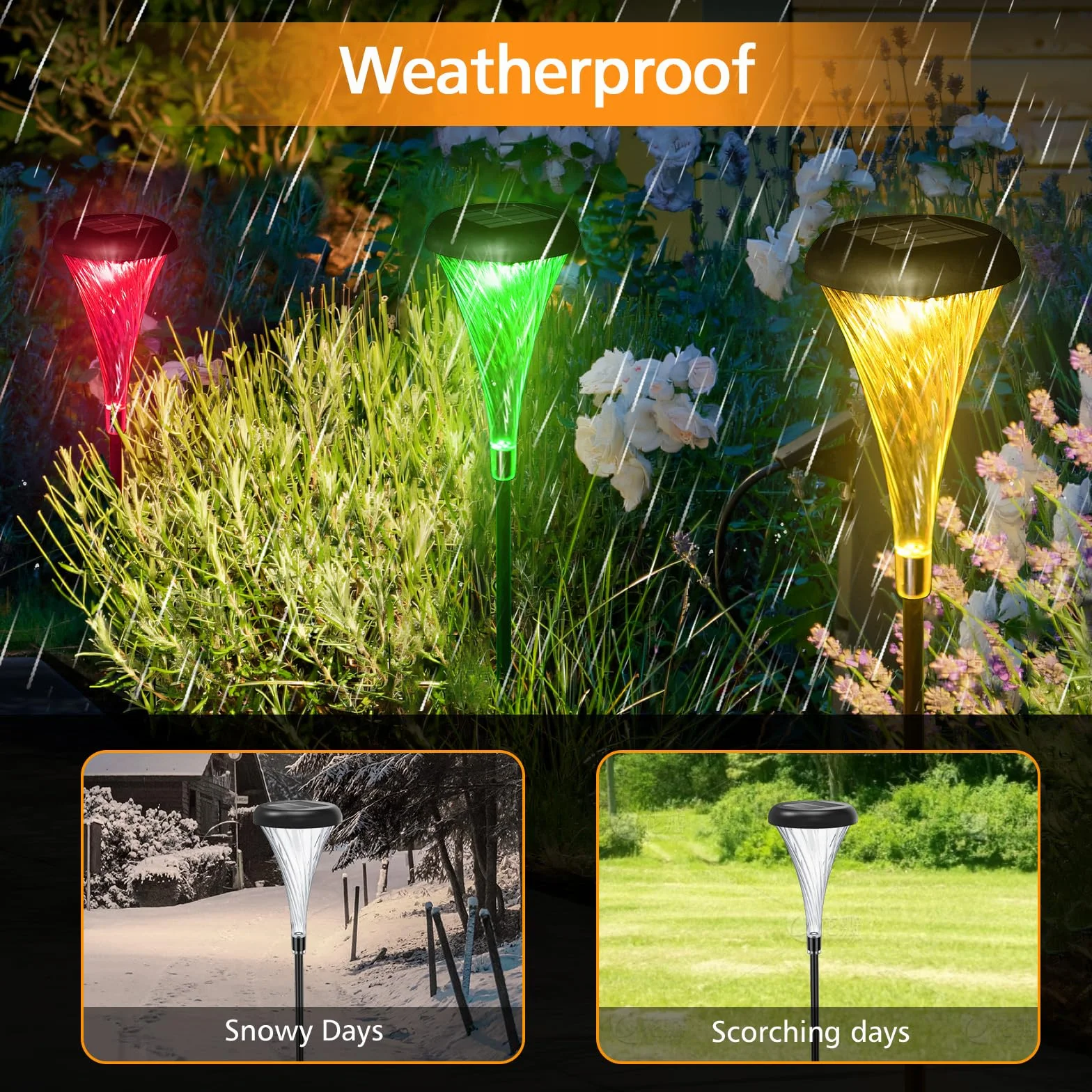 Joltix Lampe Solaire Extérieur Jardin 4 Pack LED Colorée Blanche Chaude Étanche Allée Patio