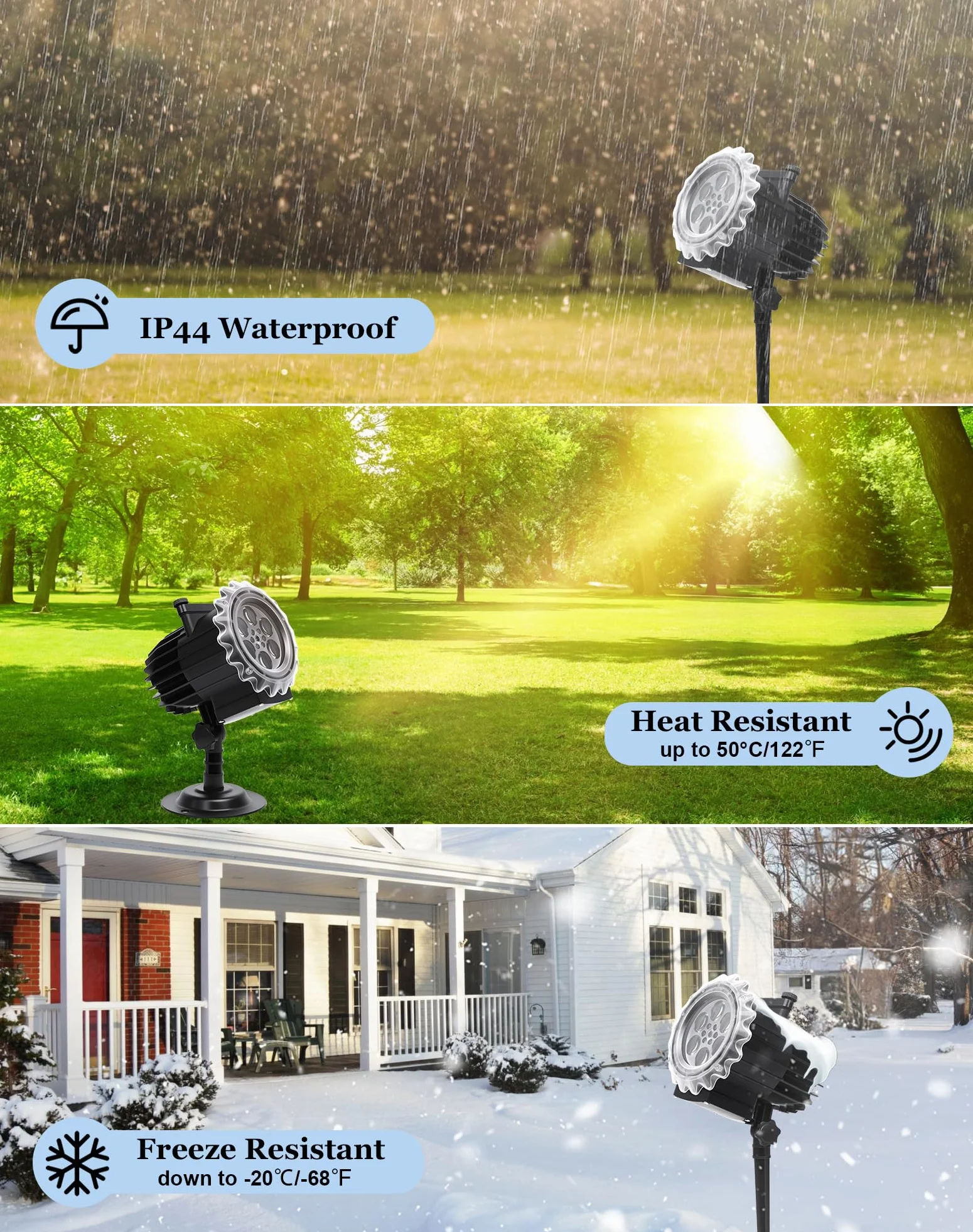 Projecteur Noël Extérieur LED 12 Films 96 Motifs Étanche IP44 avec Télécommande