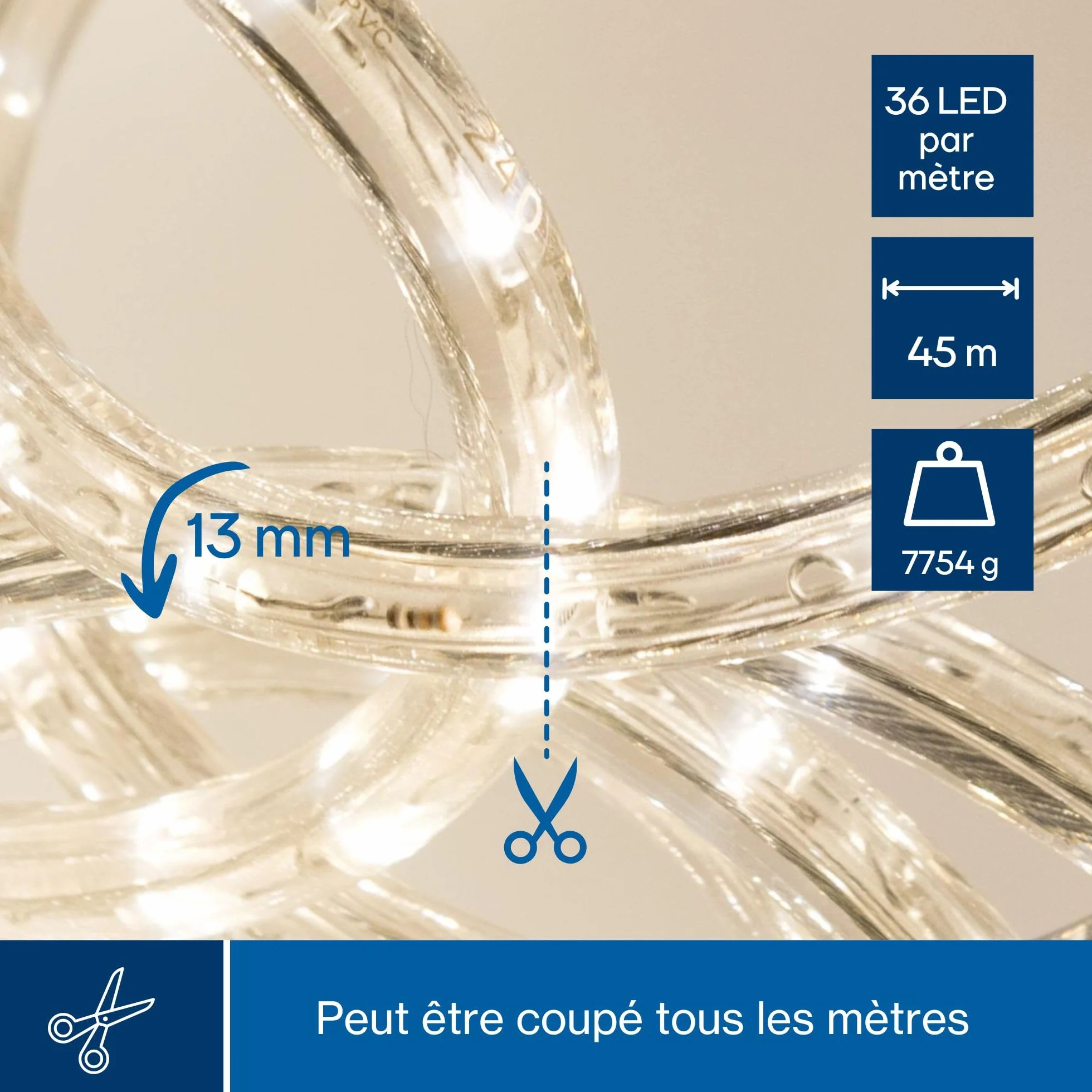 HQ-Power Bande LED 36 LED/mètre Blanc Chaud 45 m