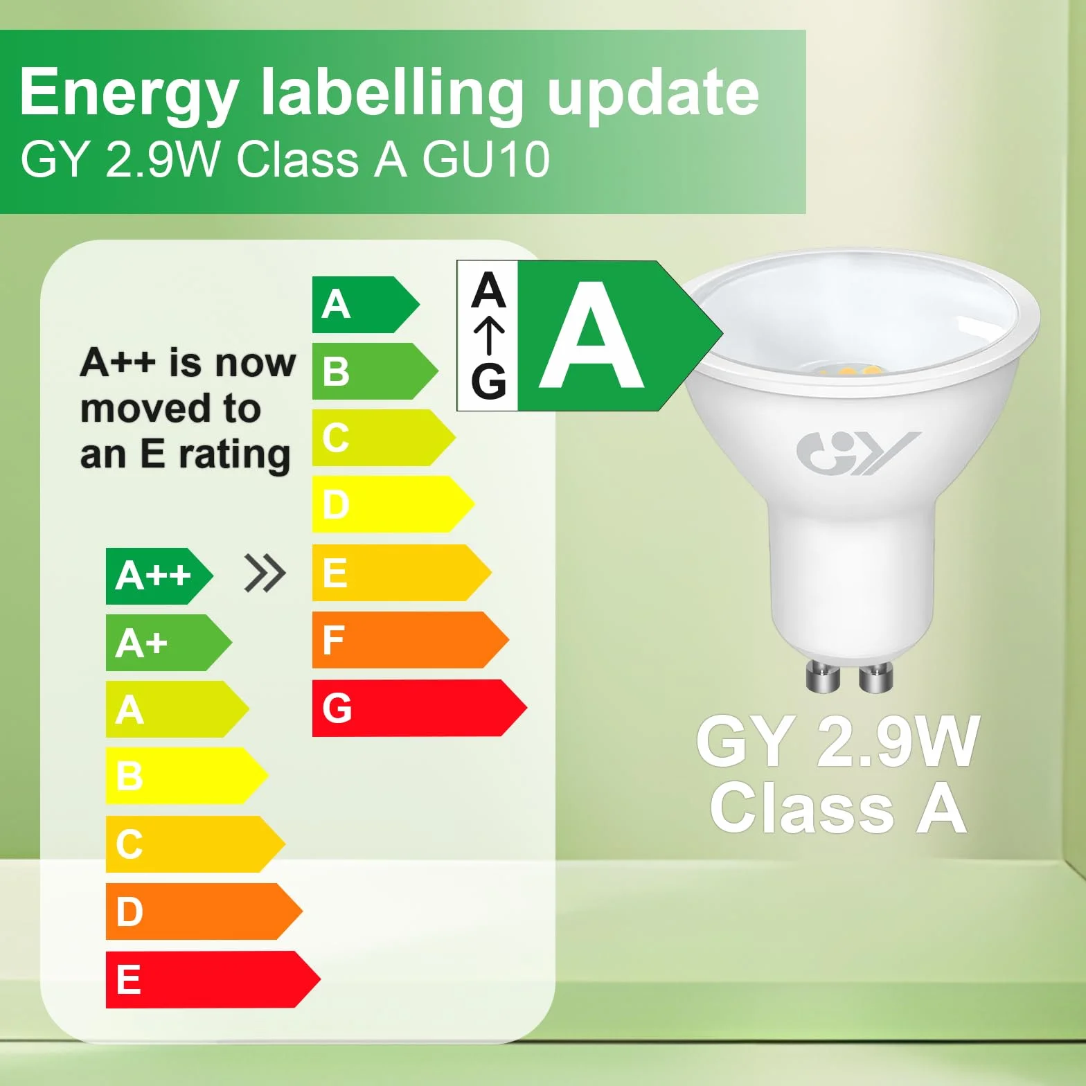 Ampoules LED GU10 Classe A 2.9W Equivalent 50W 520LM 3000K Blanc Chaud Angle 100° Non-Dimmable Lot de 10