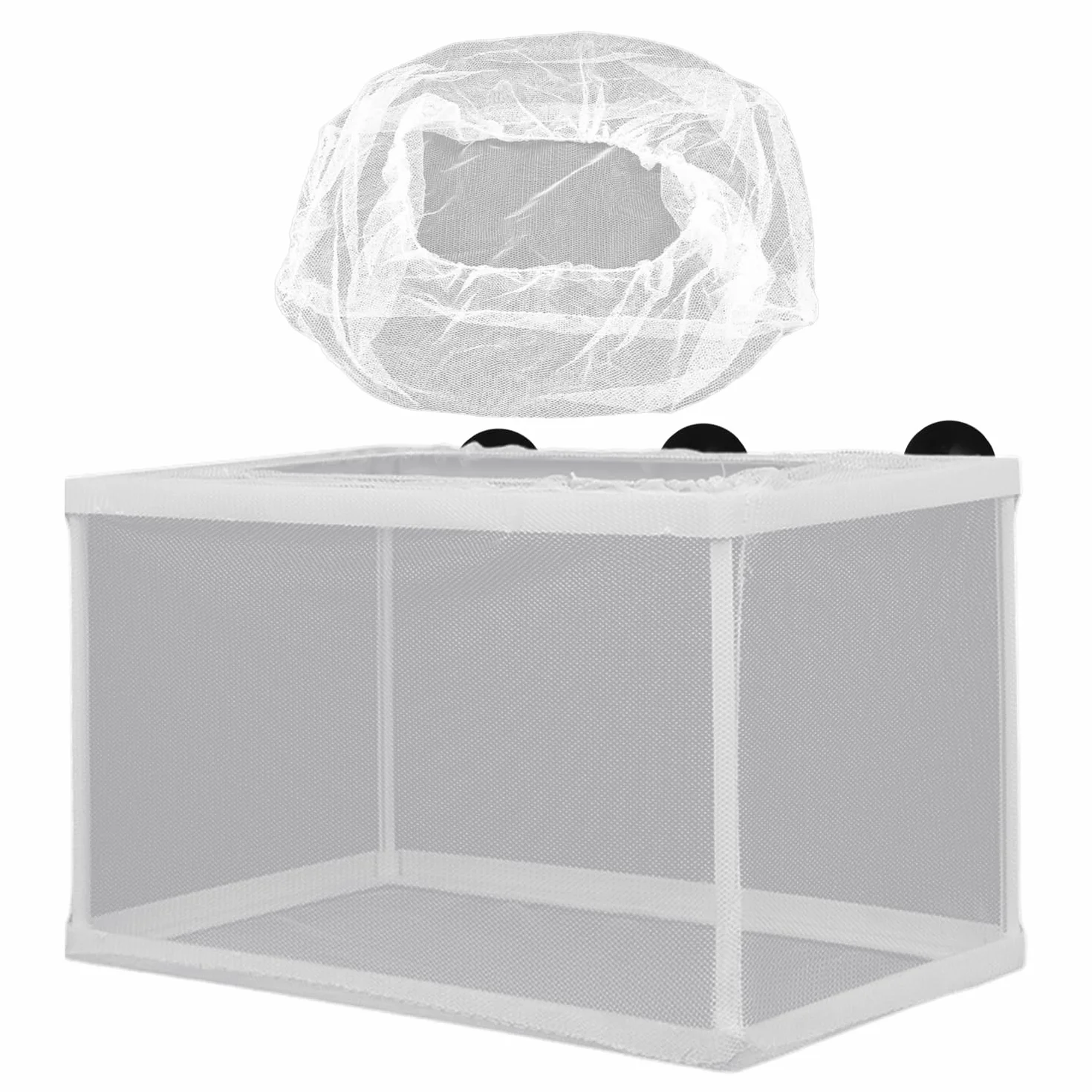 Filet d'isolation pour réservoir de poisson avec ventouse, boîte d'élevage d'aquarium