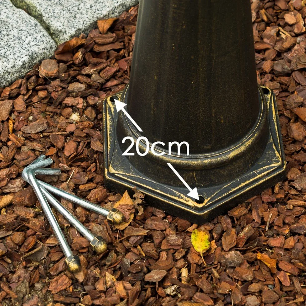 Candélabre Kobe lampe d'extérieur antique métal brun 3 branches 215 cm E27 IP44