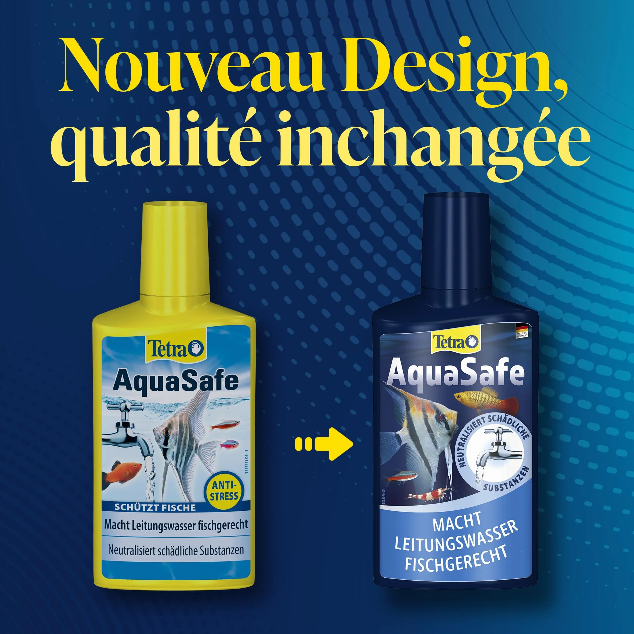 TETRA AquaSafe Conditionneur d'Eau Naturel 500 ml Anti-Stress Eau Douce Eau de Mer