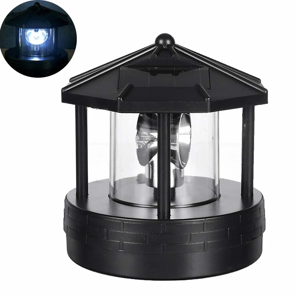 Phare à énergie Solaire, Tour de Balise Lumineuse Solaire, éclairage 360 Degrés, Abat-jour Rotatif, Allumage Automatique 1.2V pour Patio