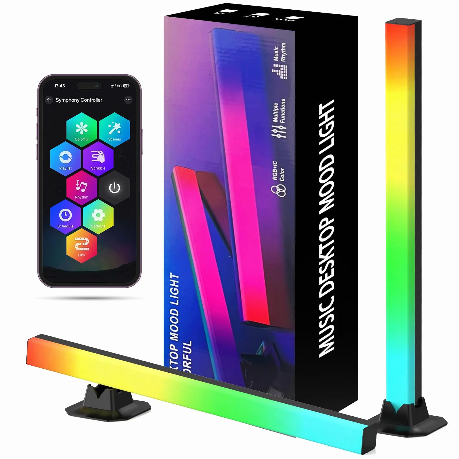 Loyal Lampe LED TV Gaming Smart LED Barre RGB avec Modes Scène et Musique, Connectée App & Télécommande, 42cm