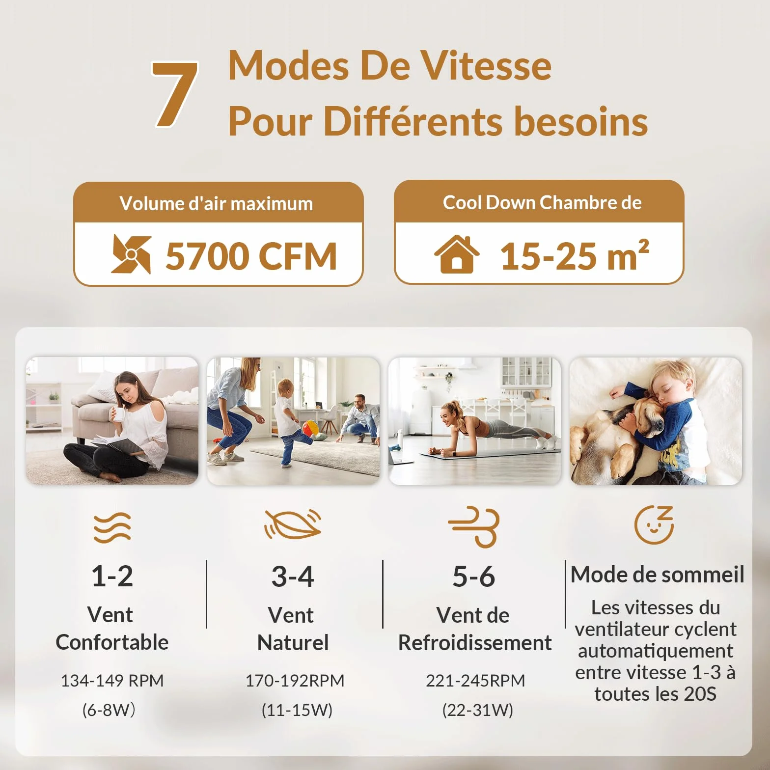 Newday Ventilateur Plafond en Bois 106cm avec Lumiere et Télécommande Silencieux, Moteur DC Réversible, LED Dimmable