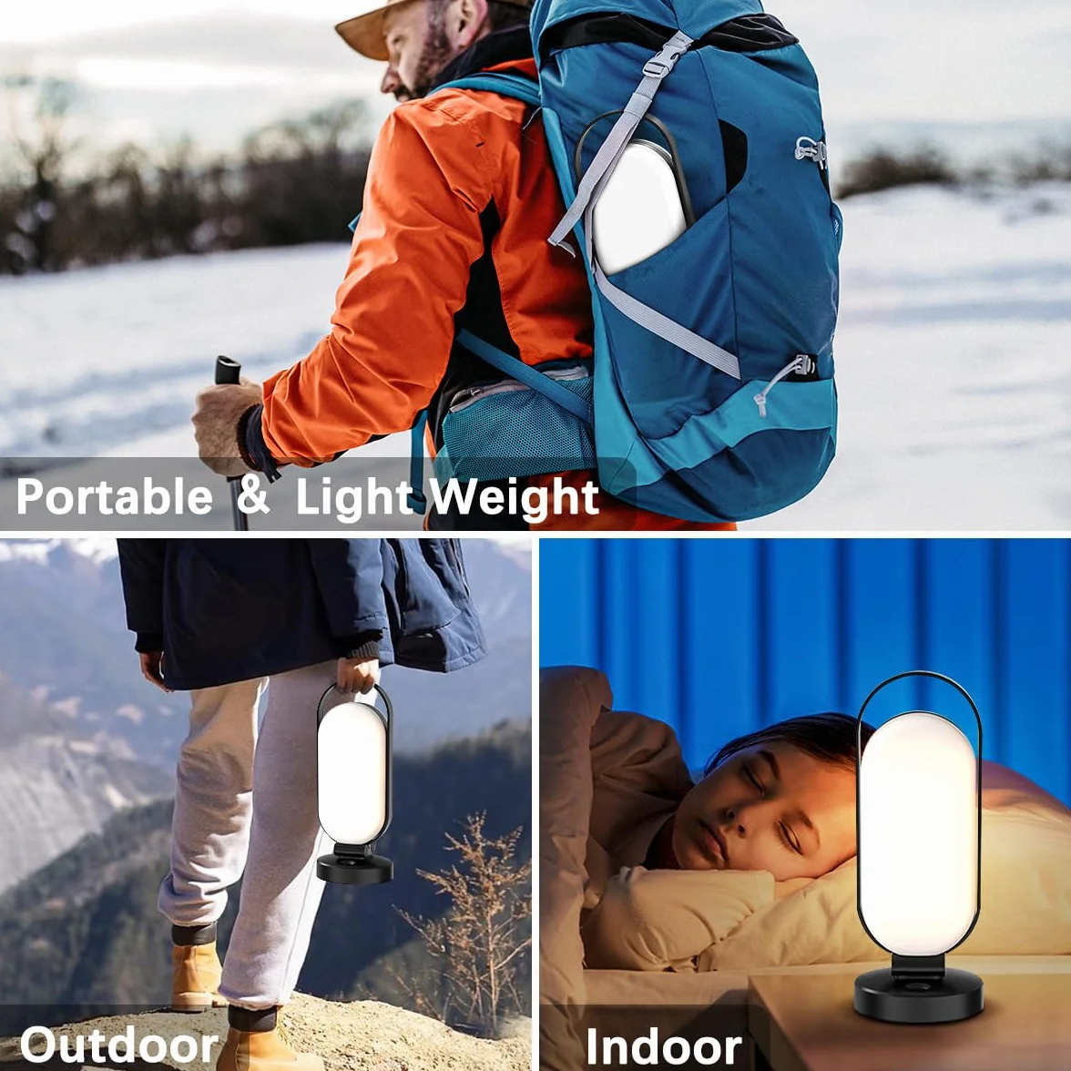 Lampe Solaire Camping Rechargeable LED Lanterne 5000mAh Batterie Externe Pliable Imperméable