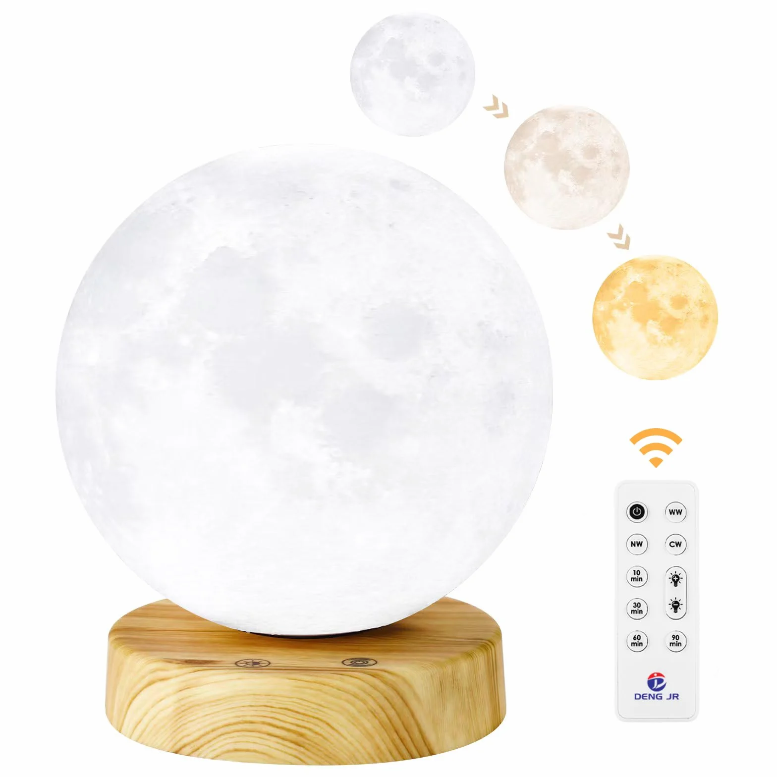 Lampe de luminothérapie 10.000 Lux, simulation lumière du jour, télécommande, 3 températures de couleur, LED sans scintillement ni UV