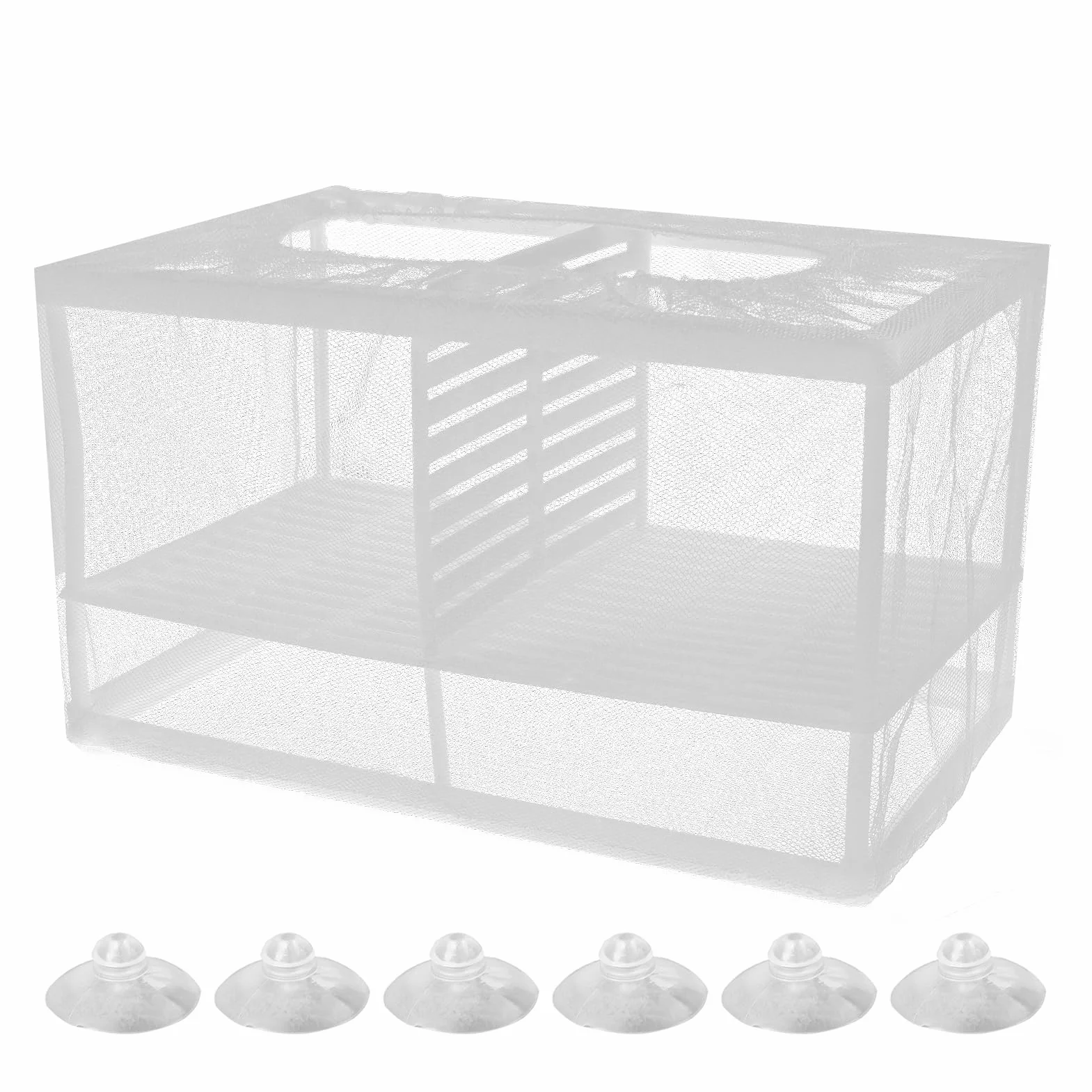 Couveuse Et Pondoir Aquarium, Boîte De Reproduction Pour Poissons Avec Séparation Amovible, Filet De Maille Fine, Auto-Flottante, 6 Ventouses
