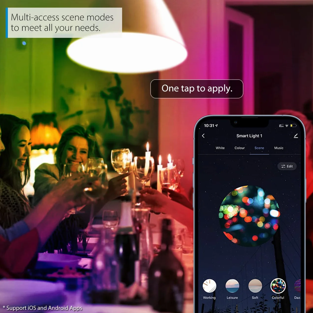 Ampoule LED WiFi Intelligente E27 12W RGB Givré Compatible Google Home Alexa Tuya 2 Packs