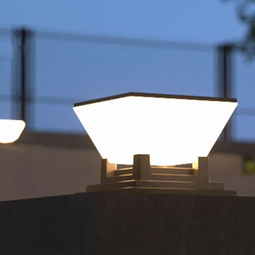 Lampe solaire LED pour clôture jardin IP65 3 modes couleur poteaux 17,8x17,8 cm noir