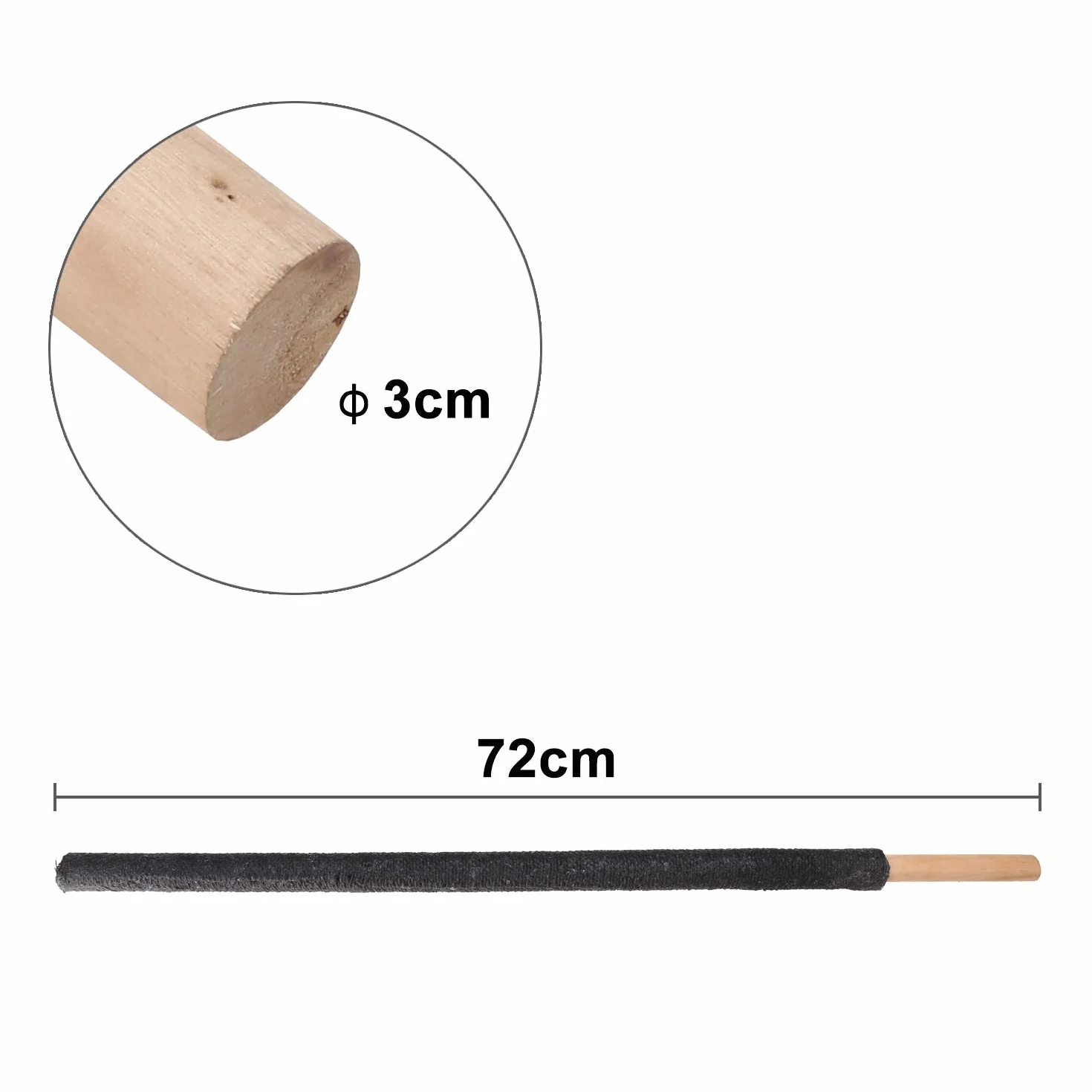 Flambeaux torches en cire lot de 100 avec protection mains poignée bois longue combustion 90-100min jardin