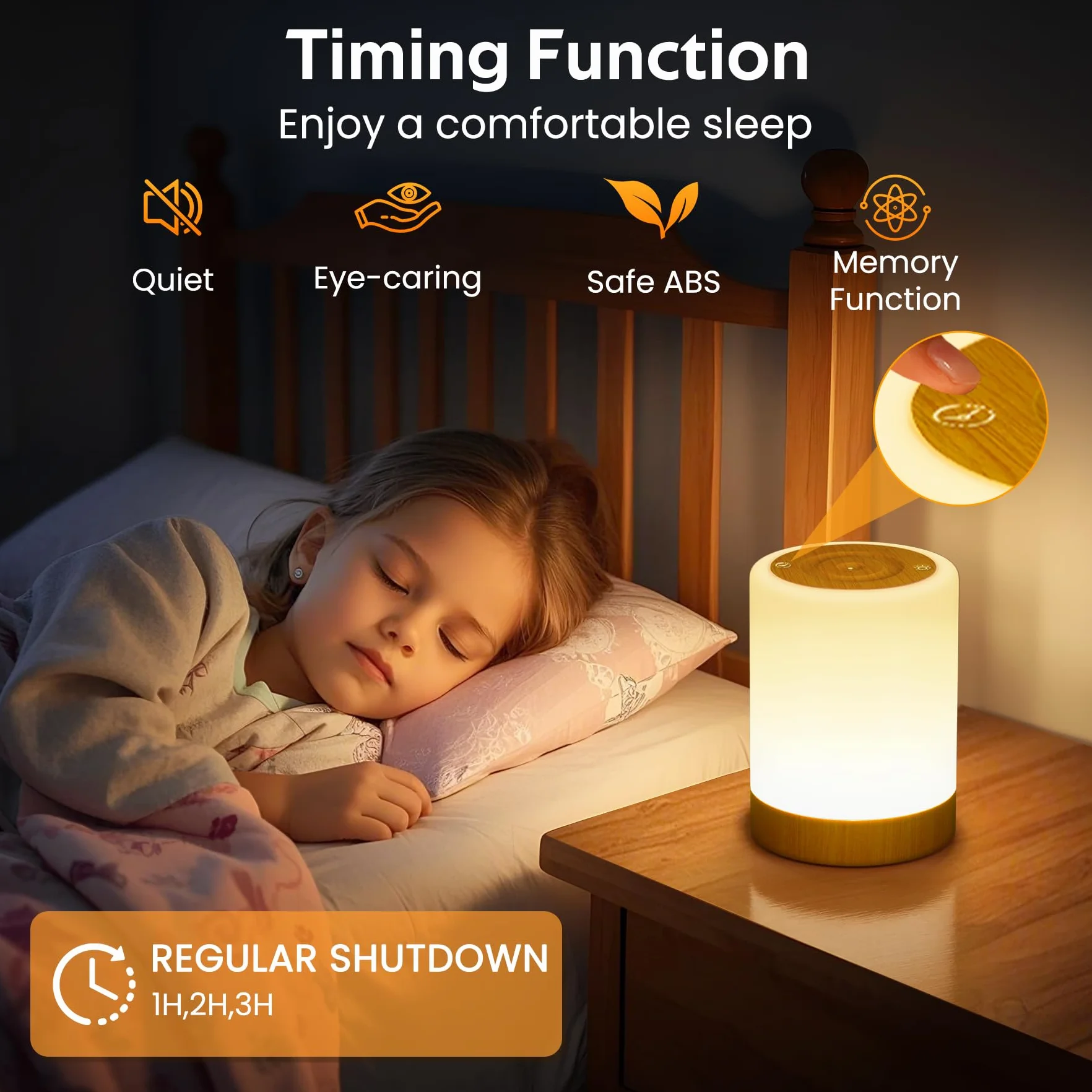Lampe de Chevet Tactile 5 Modes 256 Couleurs RVB LED Rechargeable USB Sans Fil