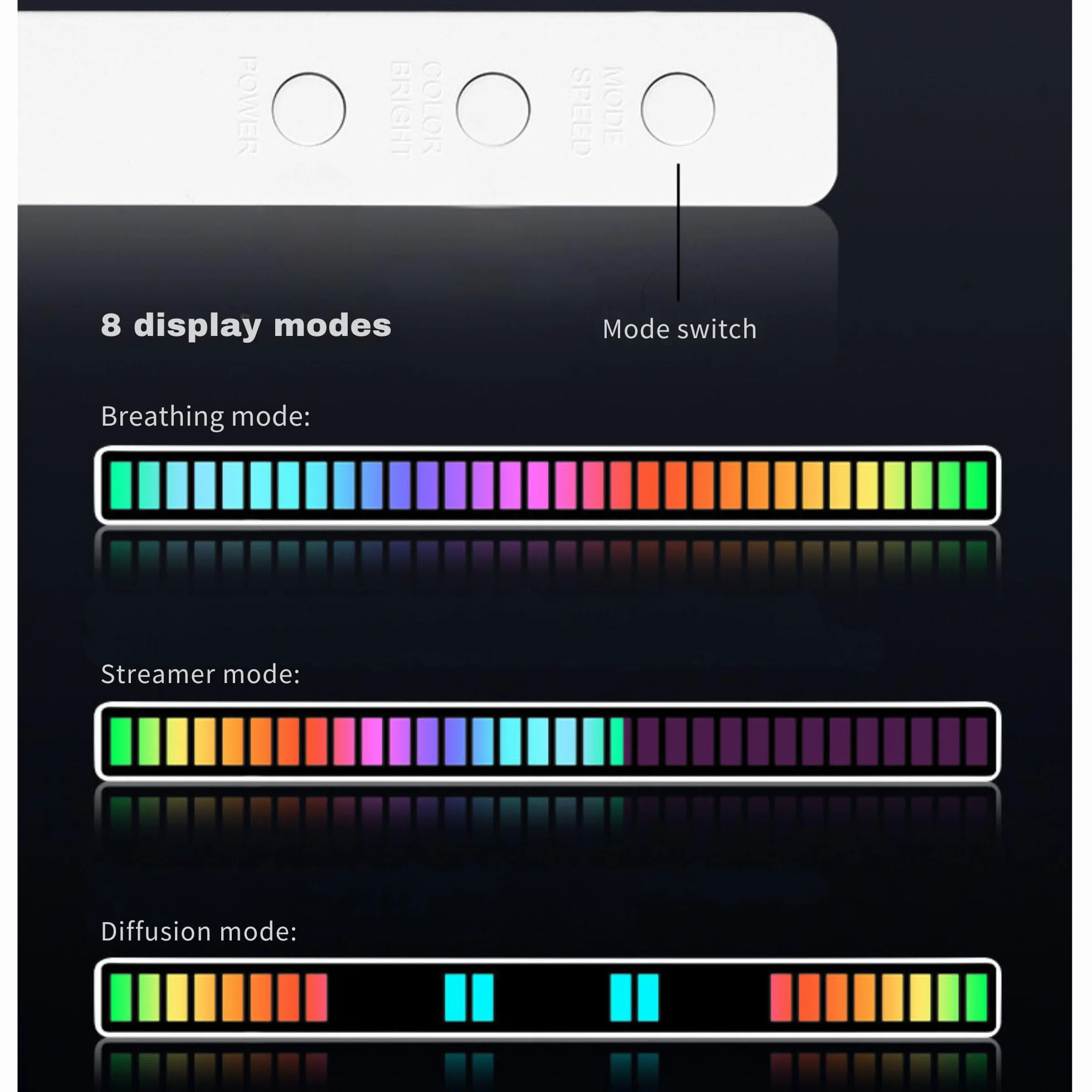 Barre LED musicale RVB rechargeable USB portable synchronisation musique motifs