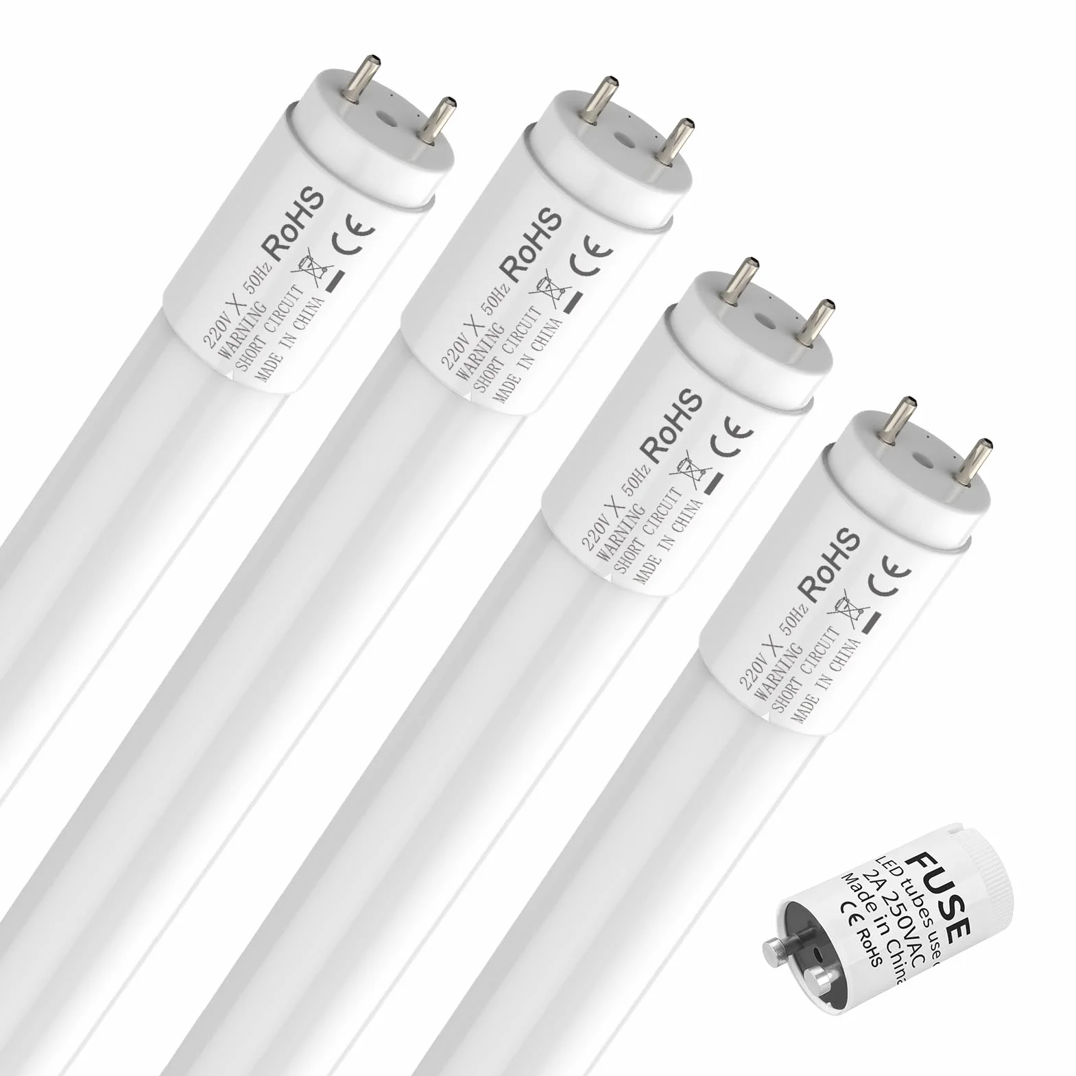 JESLED Kit 4 Tubes LED 150cm T8 G13 18W 4000K 2934 Lumens PC