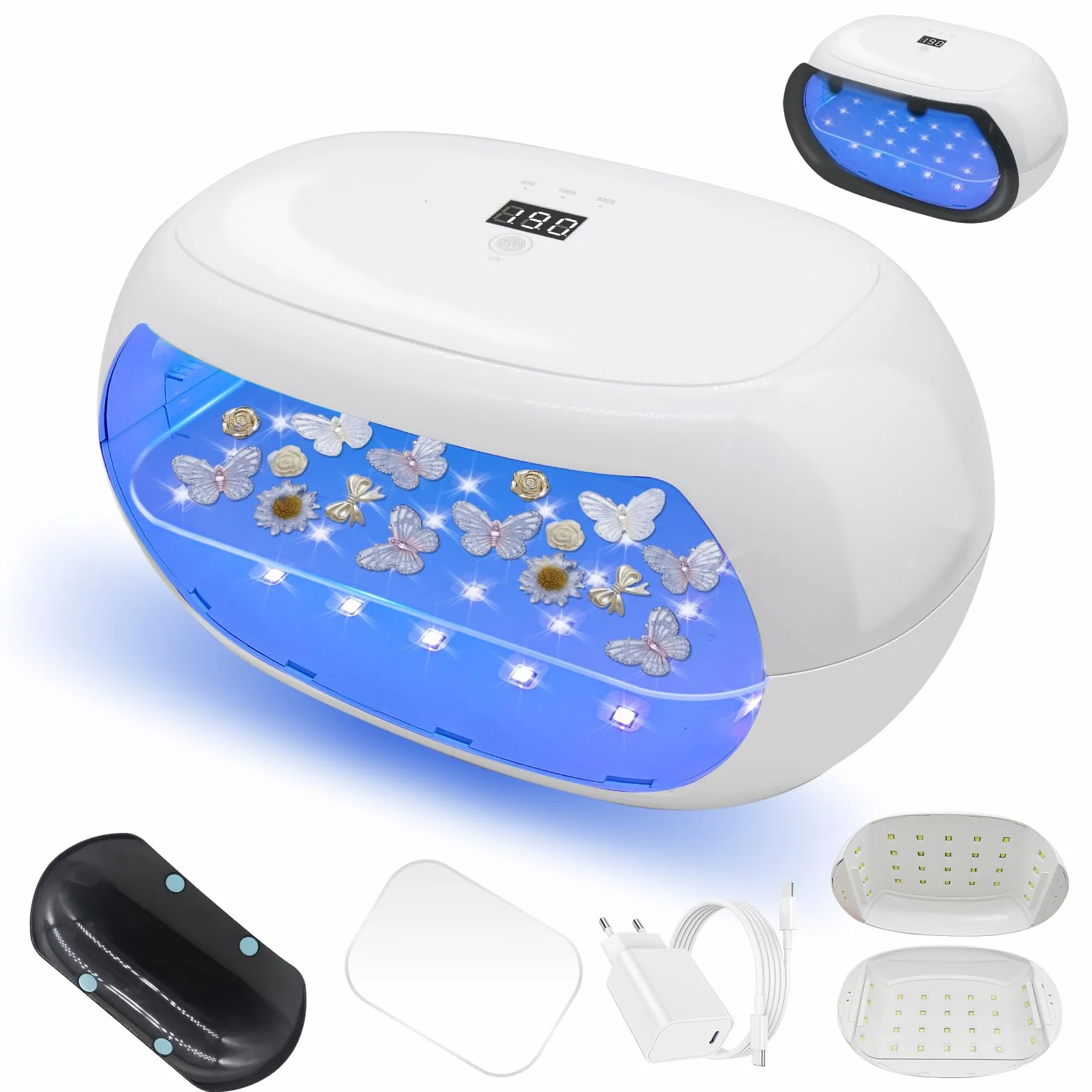 Lampe à Résines UV Double Face 60W à Durcissement Rapide avec Affichage LED pour Résine