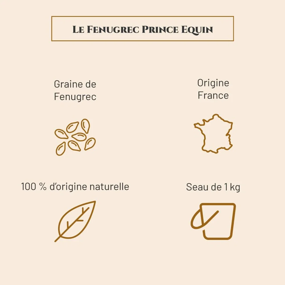 FENUGREC Complément nutritionnel Cheval Seau 1 kg Développement des Muscles Energie Marque Française