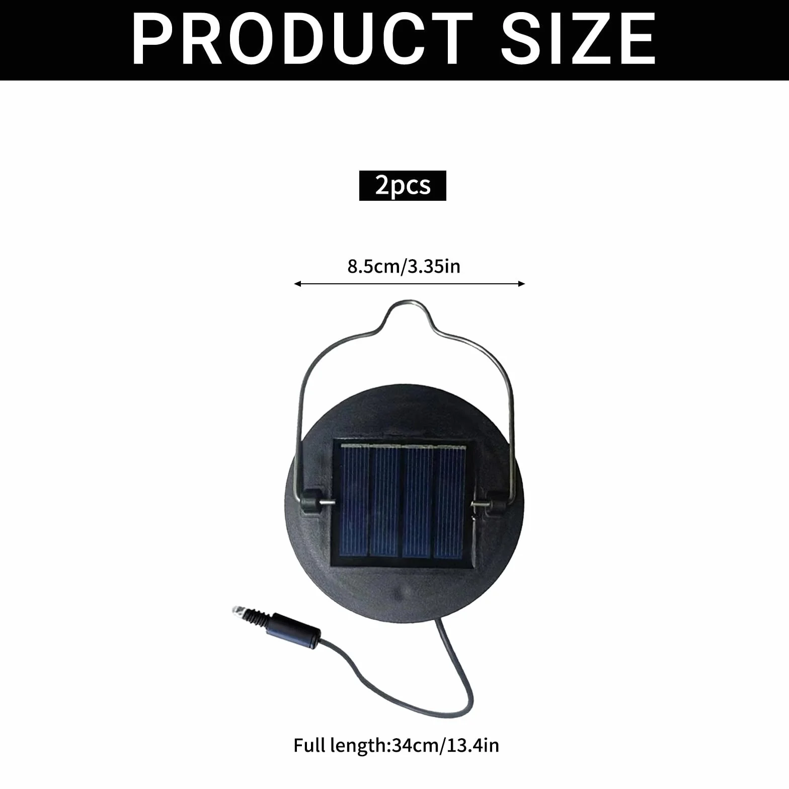 Lampes Solaires de Rechange 2 Pièces 8.5cm pour Lanterne Solaire