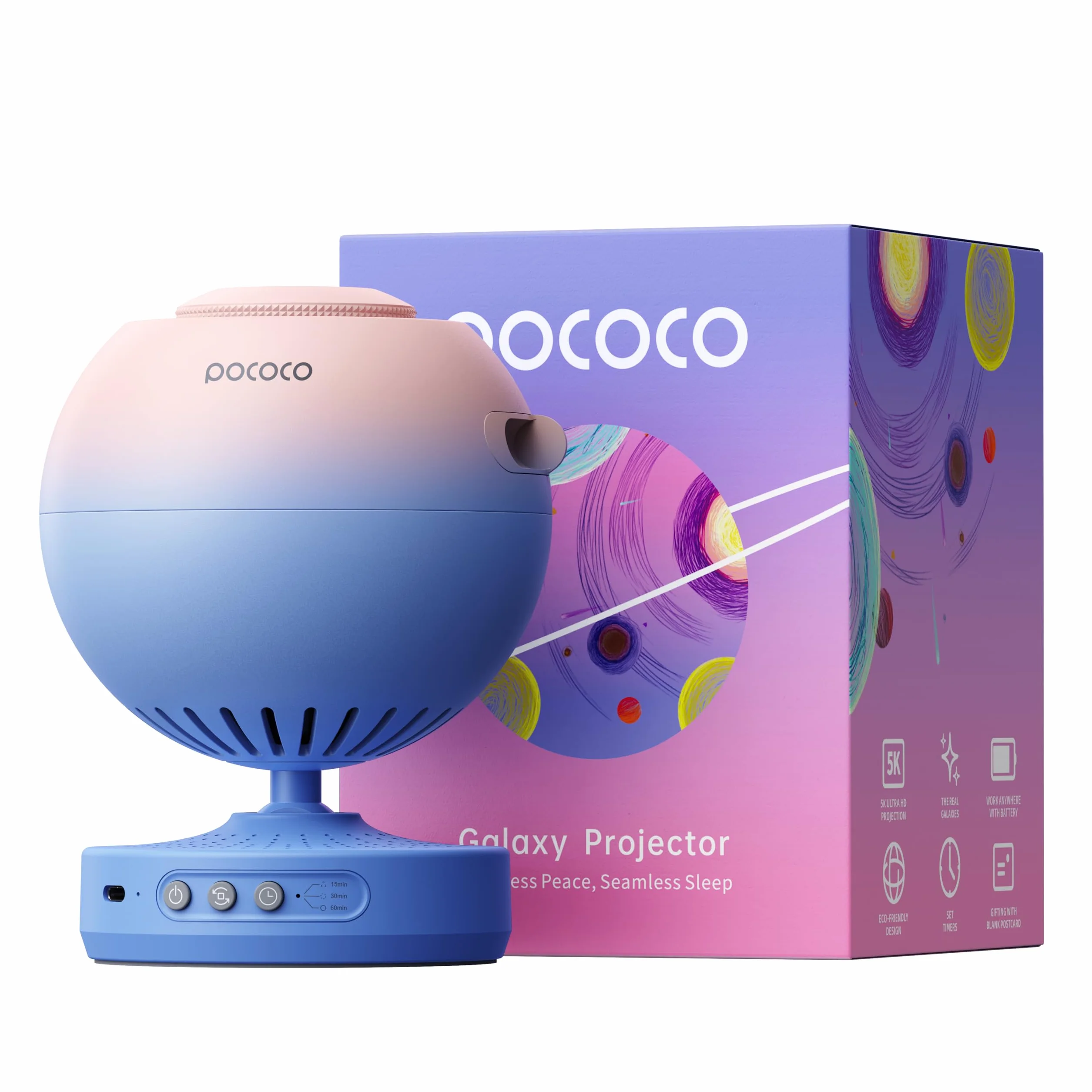 POCOCO Projecteur ciel étoile galaxie planétarium avec 2 disques pour chambre décoration sommeil relaxation