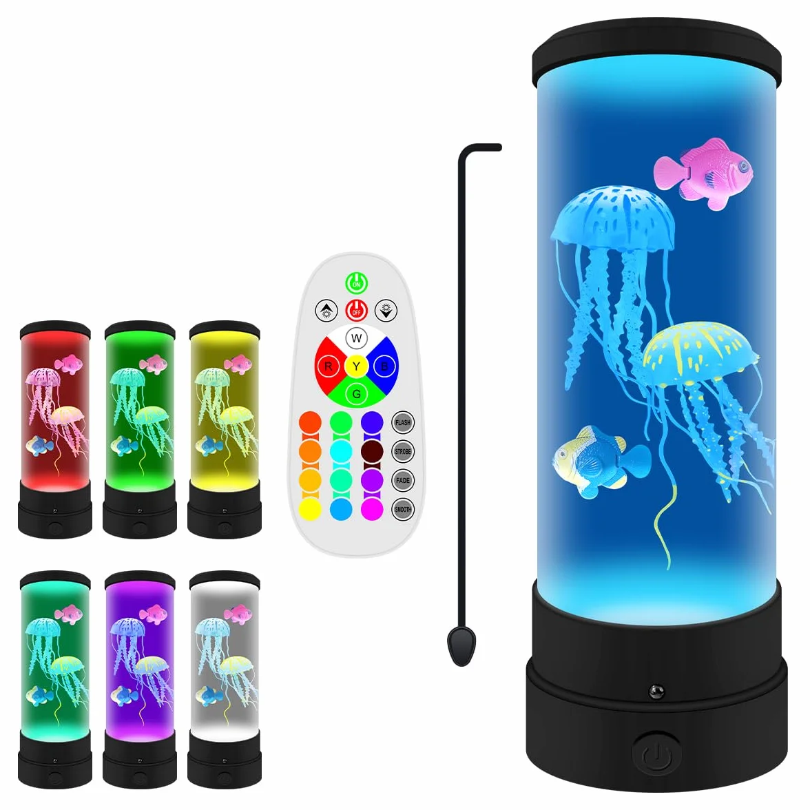 Lampe LED Aquarium Méduse 16 Couleurs Changeantes Décoration Intérieure