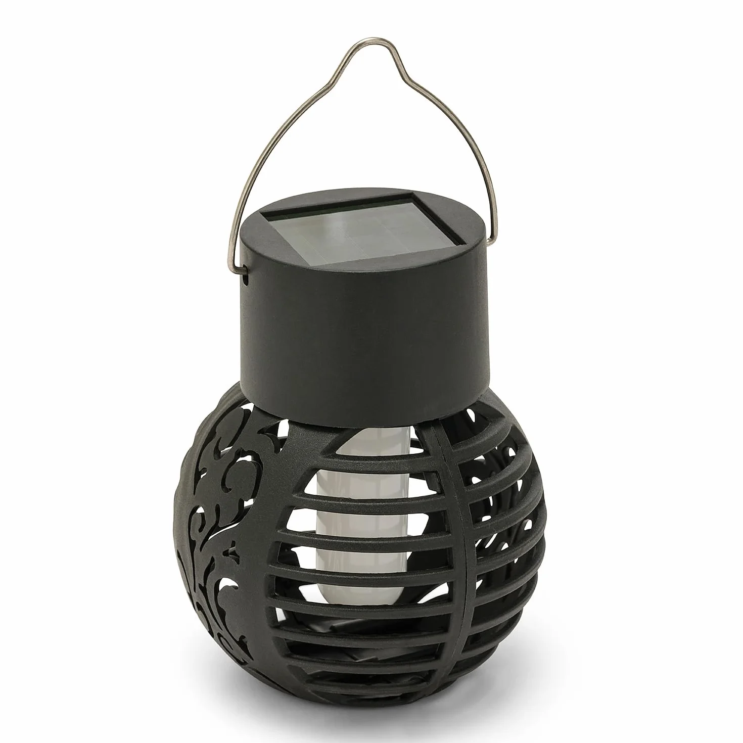 Lampe solaire suspendue LED effet flamme Noir