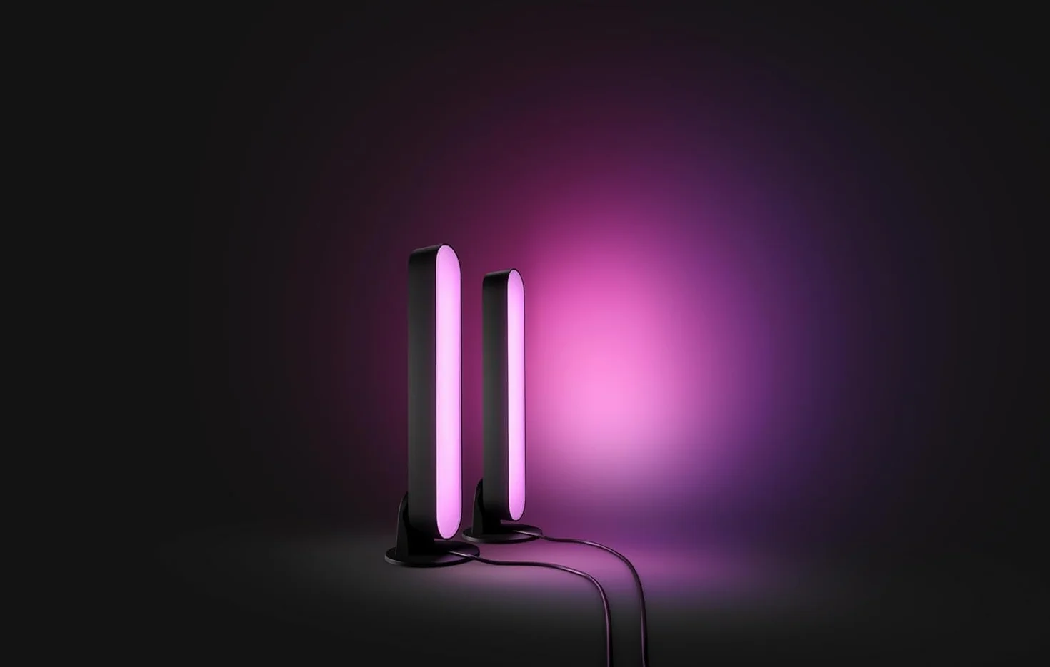 Philips Hue Play White and Color Ambiance Barre lumineuse LED connectée, Pack de 2, Noir