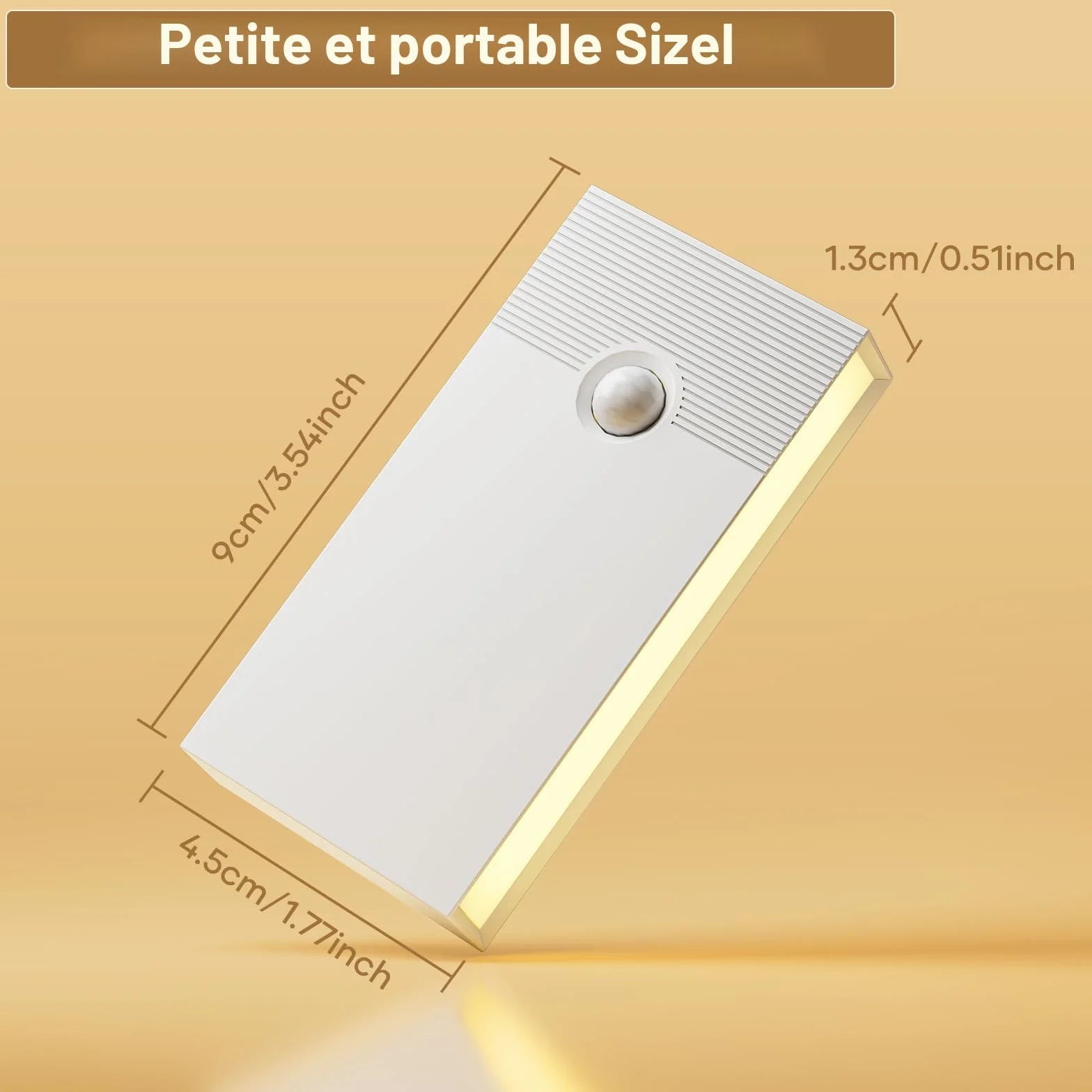 Veilleuse Détecteur de Mouvement LED Rechargeable Lot de 4 2700K pour Intérieur Escaliers Couloirs