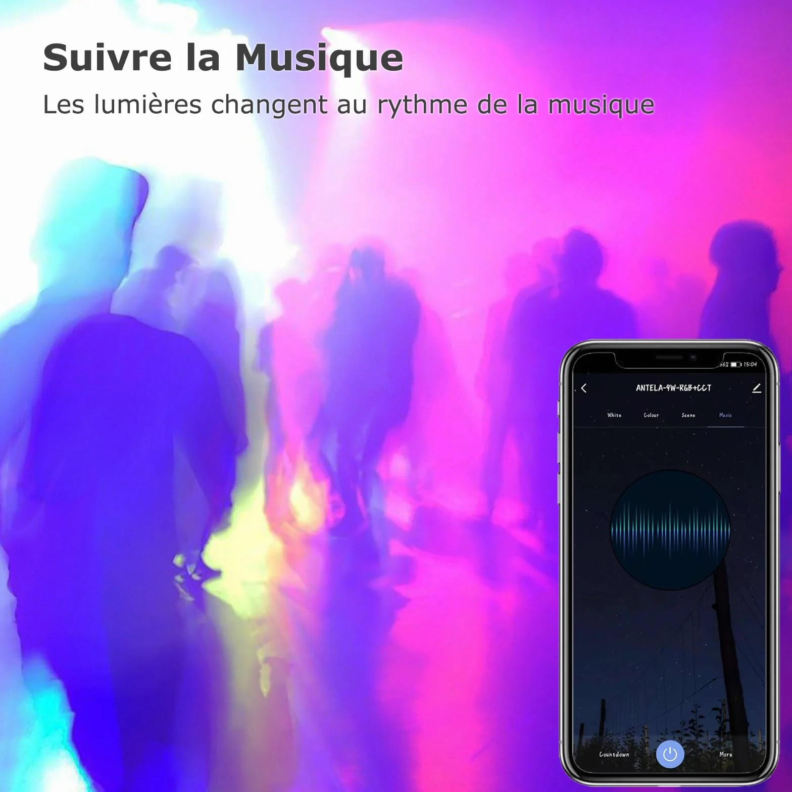 ANTELA Ampoule Connectée Wifi E27 LED Multicouleurs RGB CCT 2700K-6500K Compatible Alexa Google Home 4 PCS