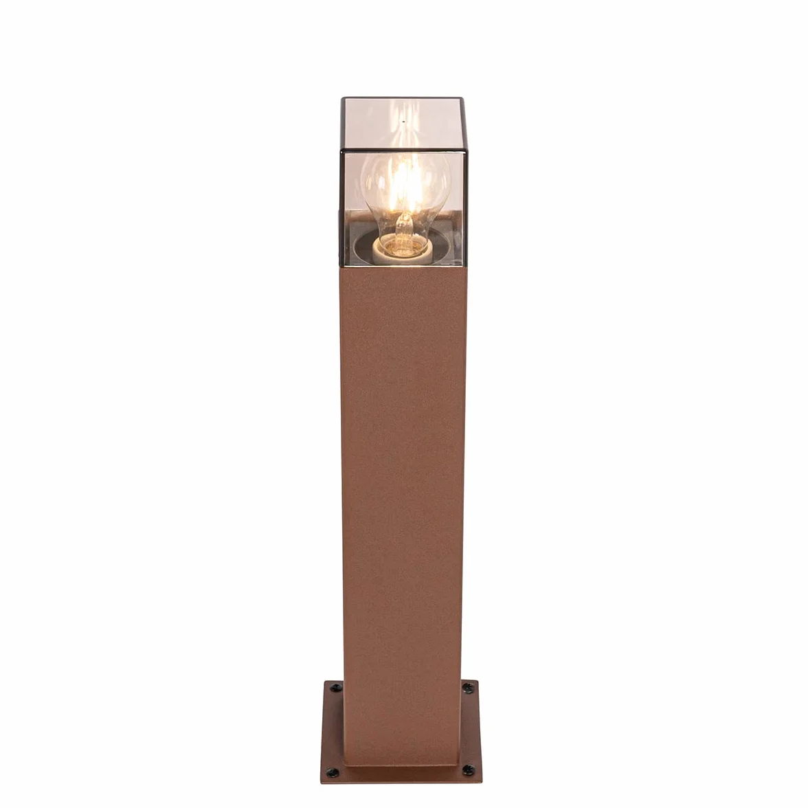 QAZQA Lampe sur pied extérieur 1 lumière L 12 cm Brun rouille Rustique