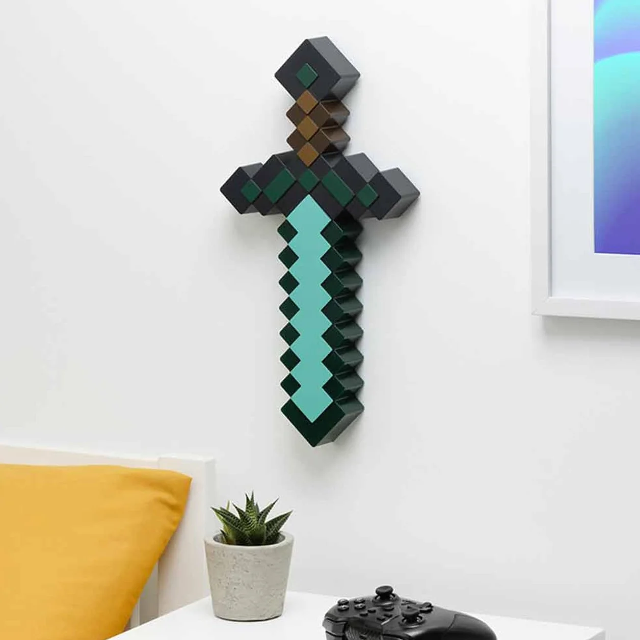Minecraft Épée en Diamant Lumière Officielle 3 Modes Dynamiques Décor Chambre Gamer Piles USB
