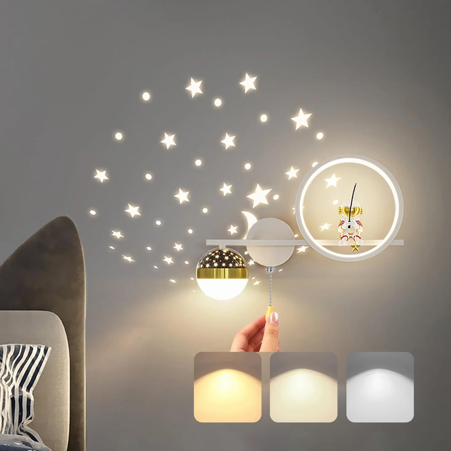 Applique Murale Enfant LED Moderne Lampe Murale Dimmable Astronaute 30W