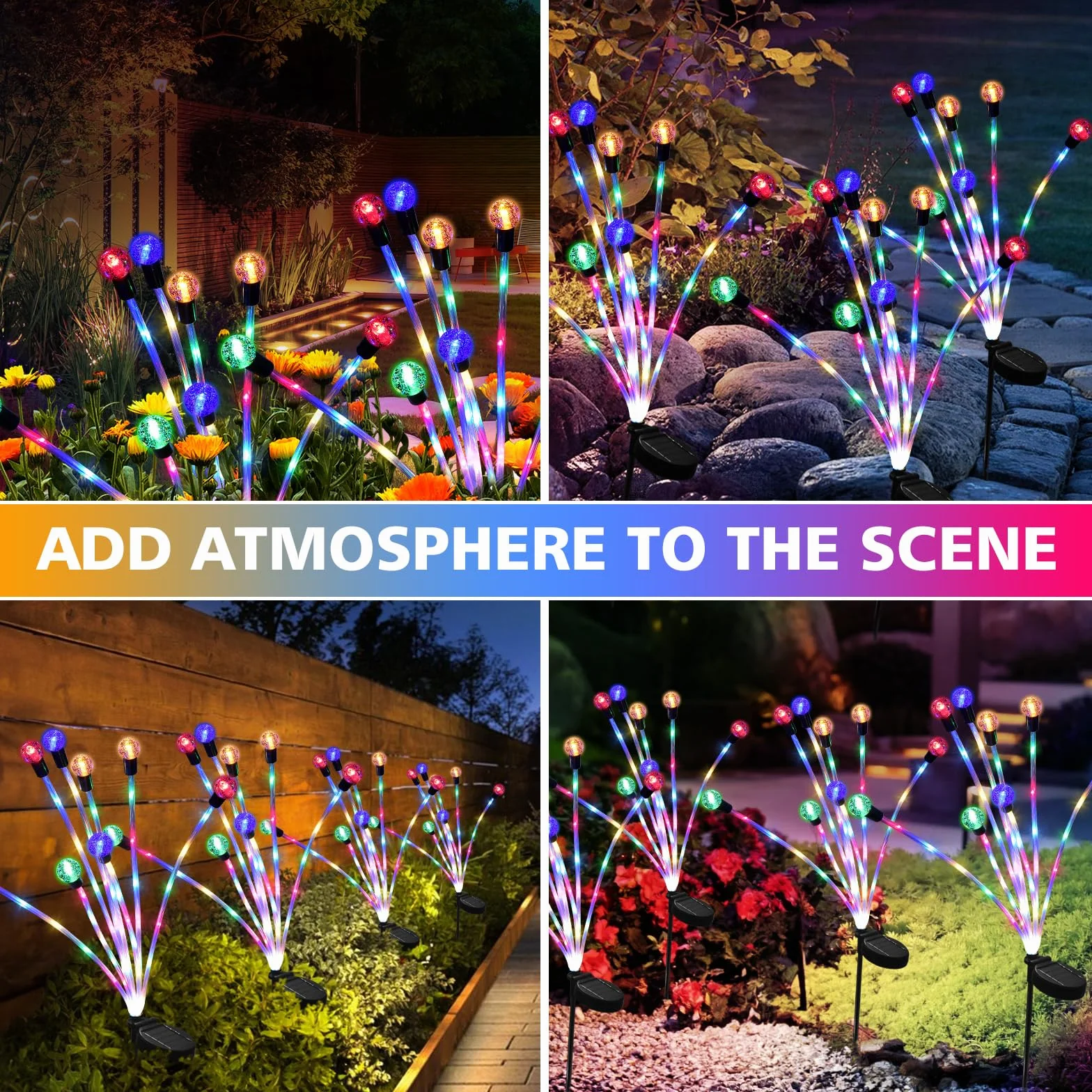 Joltix Lumière Solaire Lucioles 32 LEDs Lampe Solaire Extérieure Étanche Lampes Jardin Firefly Décoration Tête de Bulle