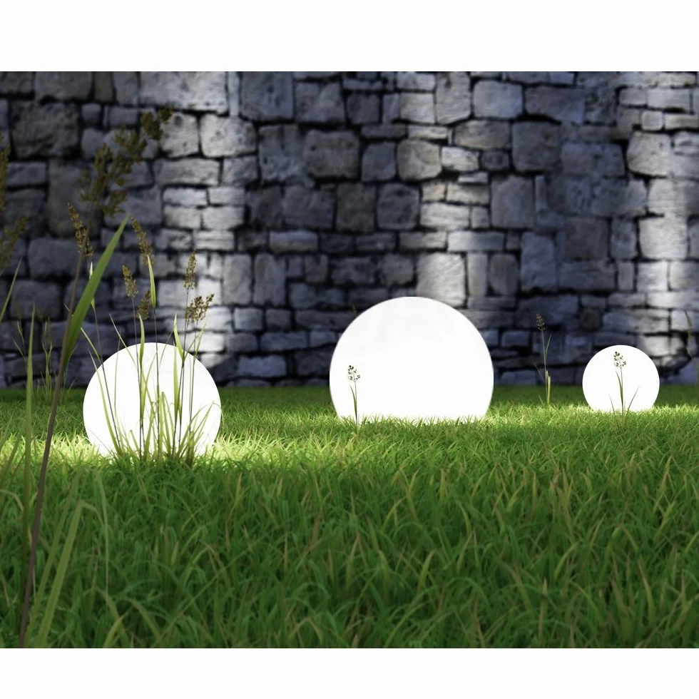 Lampe solaire LED pose libre Green Blue GB166 balle blanc 25x25 jardin