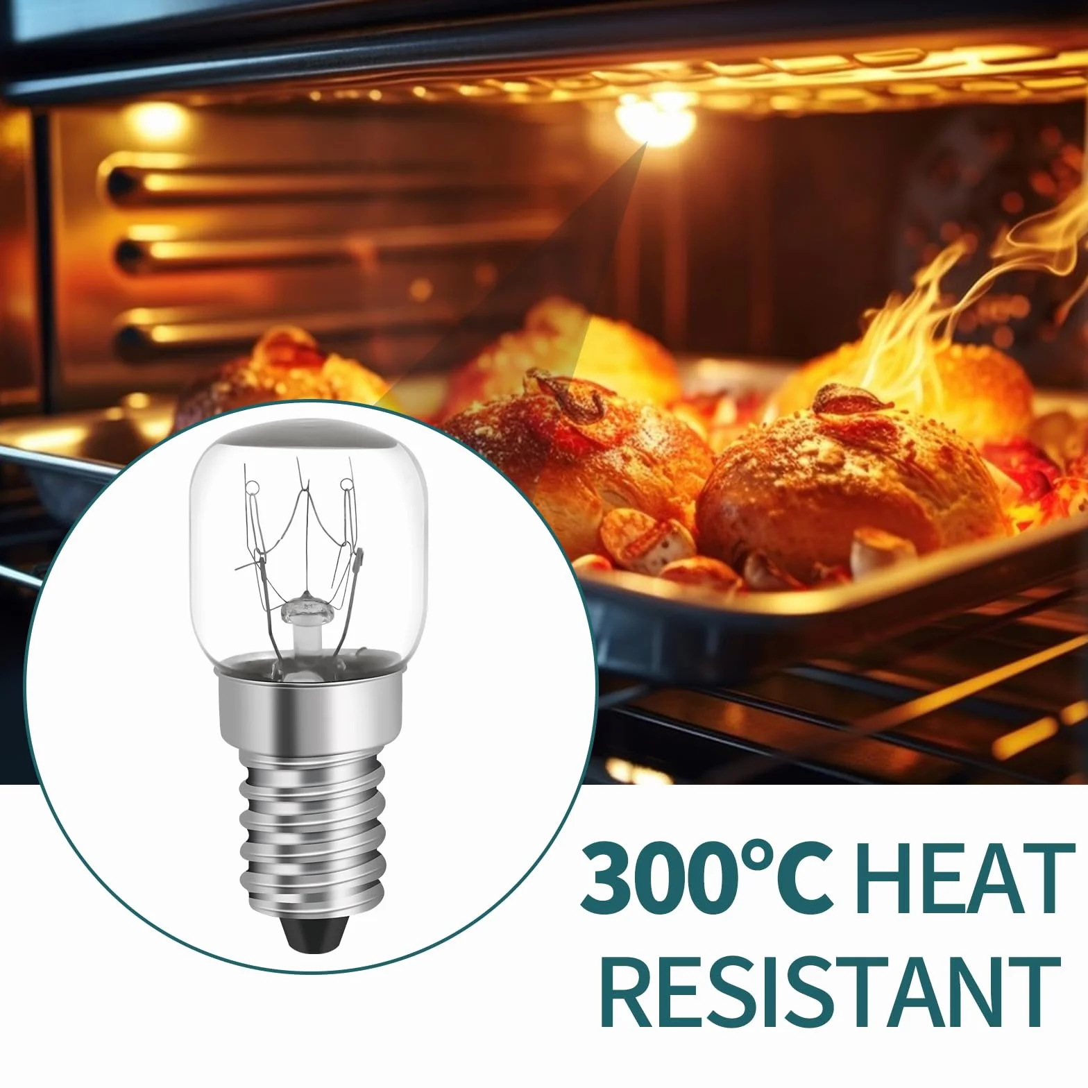 Ampoule Frigo 15W E14 Blanc Chaud 300°C 2700K ST22 ⌀22mm Lot de 4 Lampes de Four T22