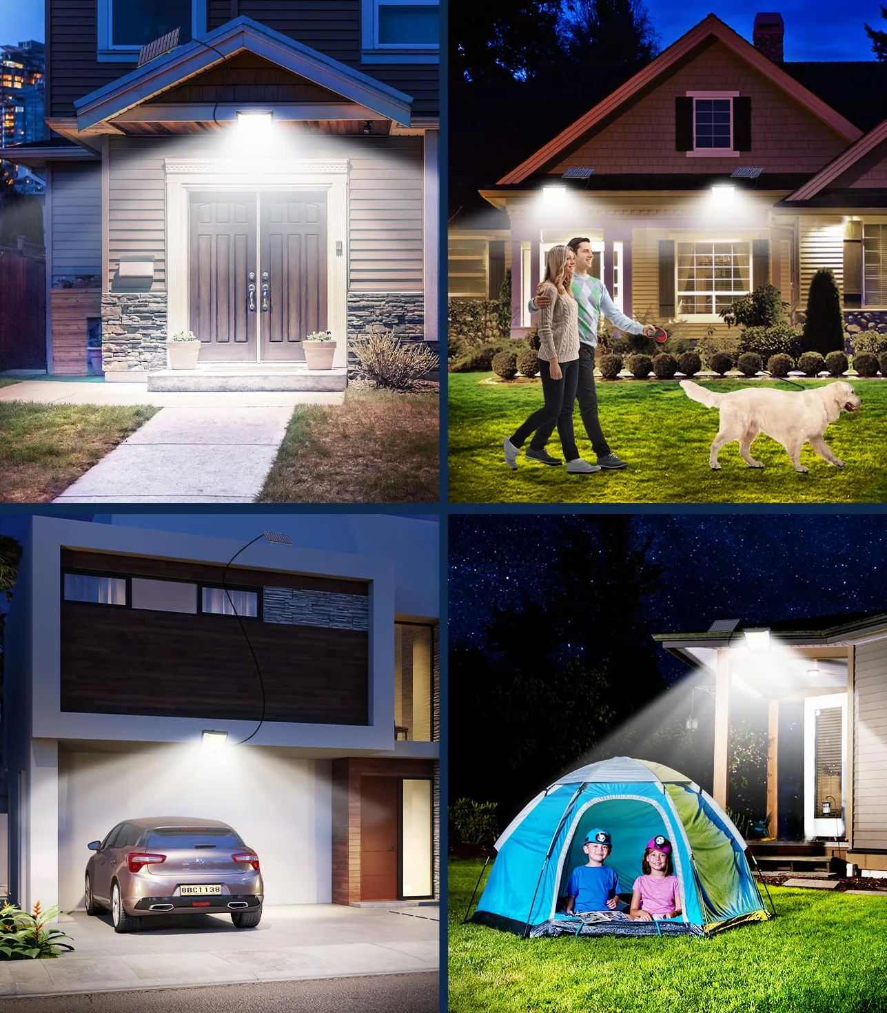 Solaire Extérieur Mouvement Détecteur Lampe 288 LED IP65 Étanche avec Câble 5M