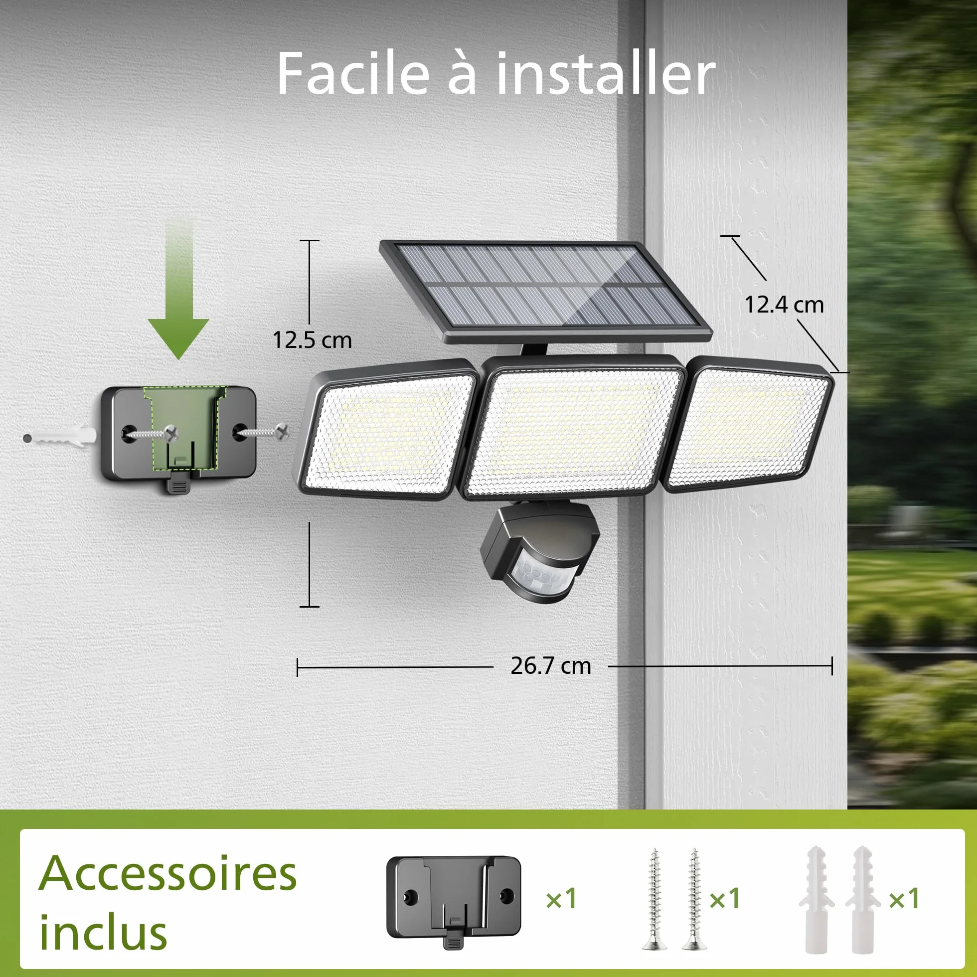 Philips Lampe de sécurité solaire Extérieur 302 LED 1200 lm IP65 Détecteur de mouvement PIR 3 modes