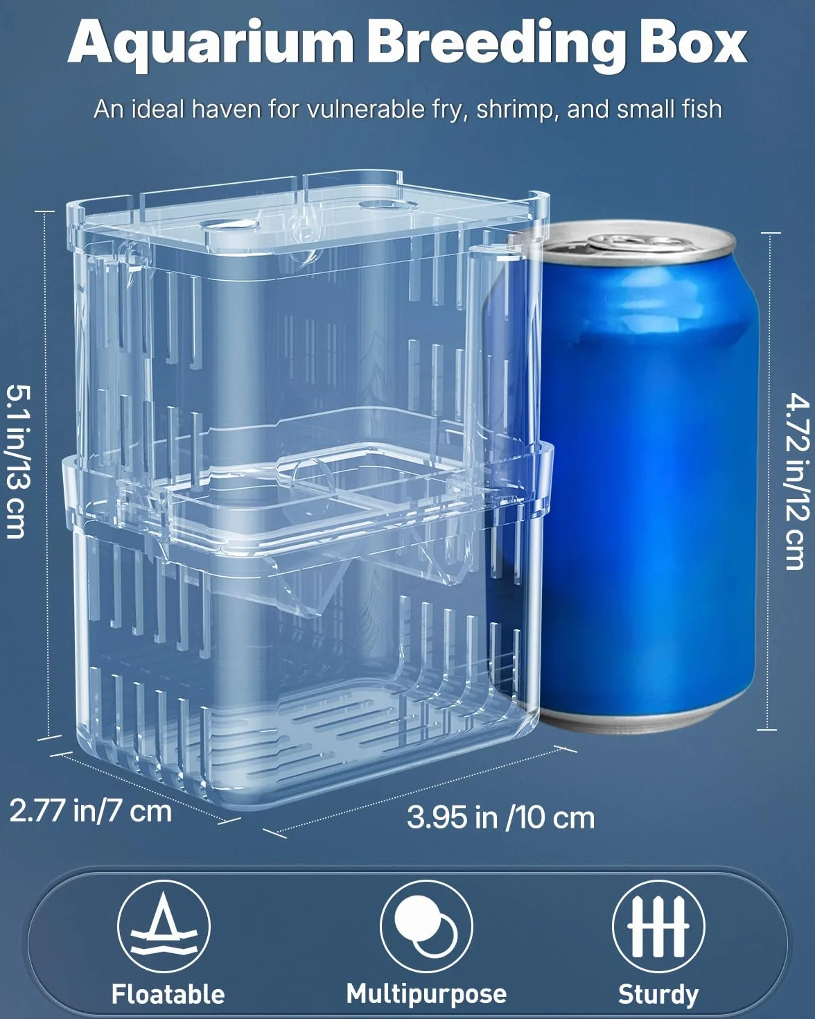 Pawfly Aquarium Boîte d'élevage en Plastique Transparent pour Poissons Incubateur Guppy