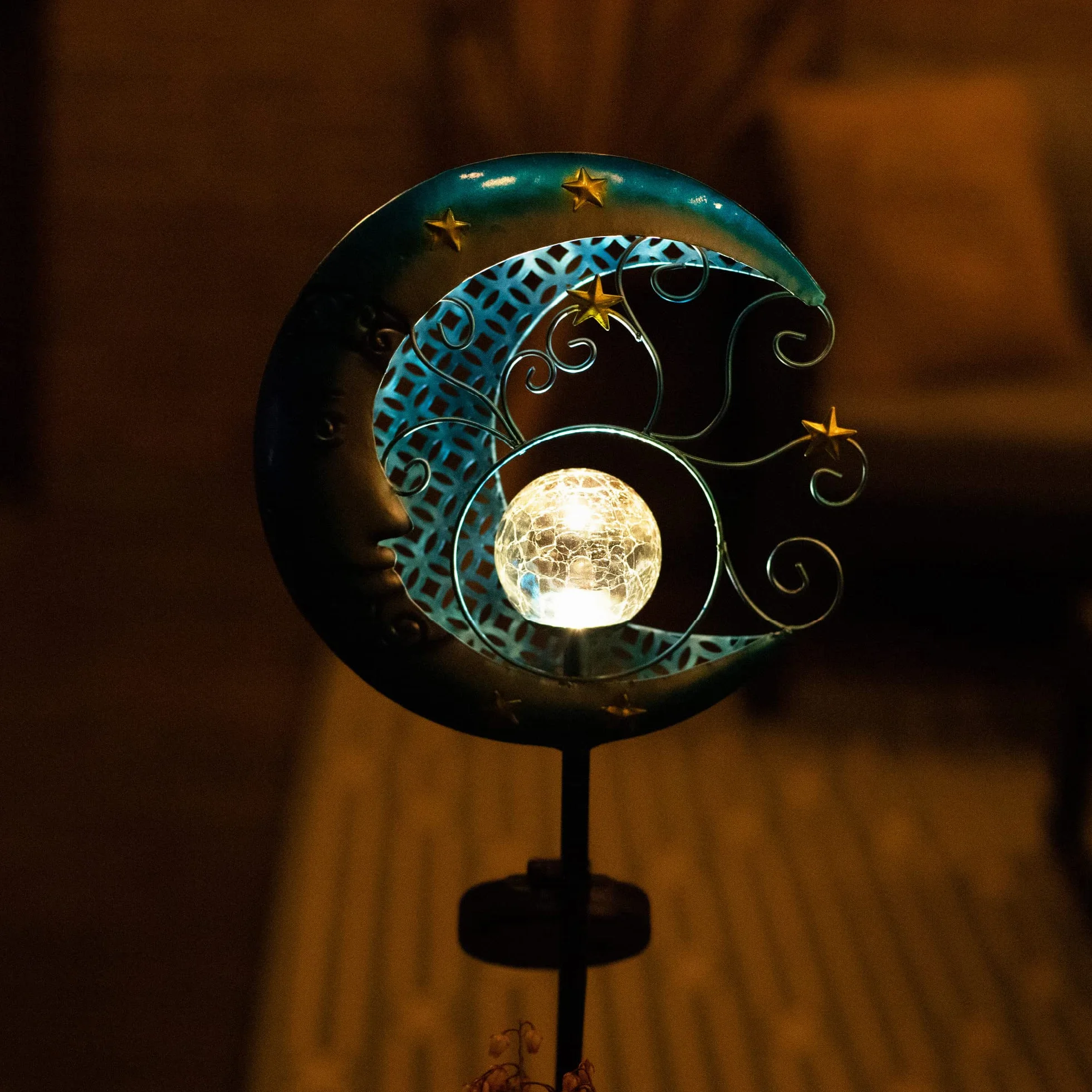 Lampes Solaires de Jardin Extérieur LED Imperméable en Forme de Lune