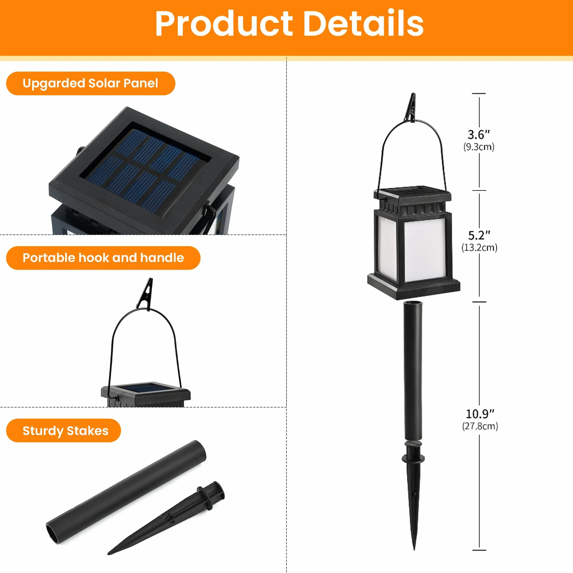GIGALUMI Lot de 2 lampes solaires à suspendre extérieur Effet flamme IP44 Décoration jardin patio