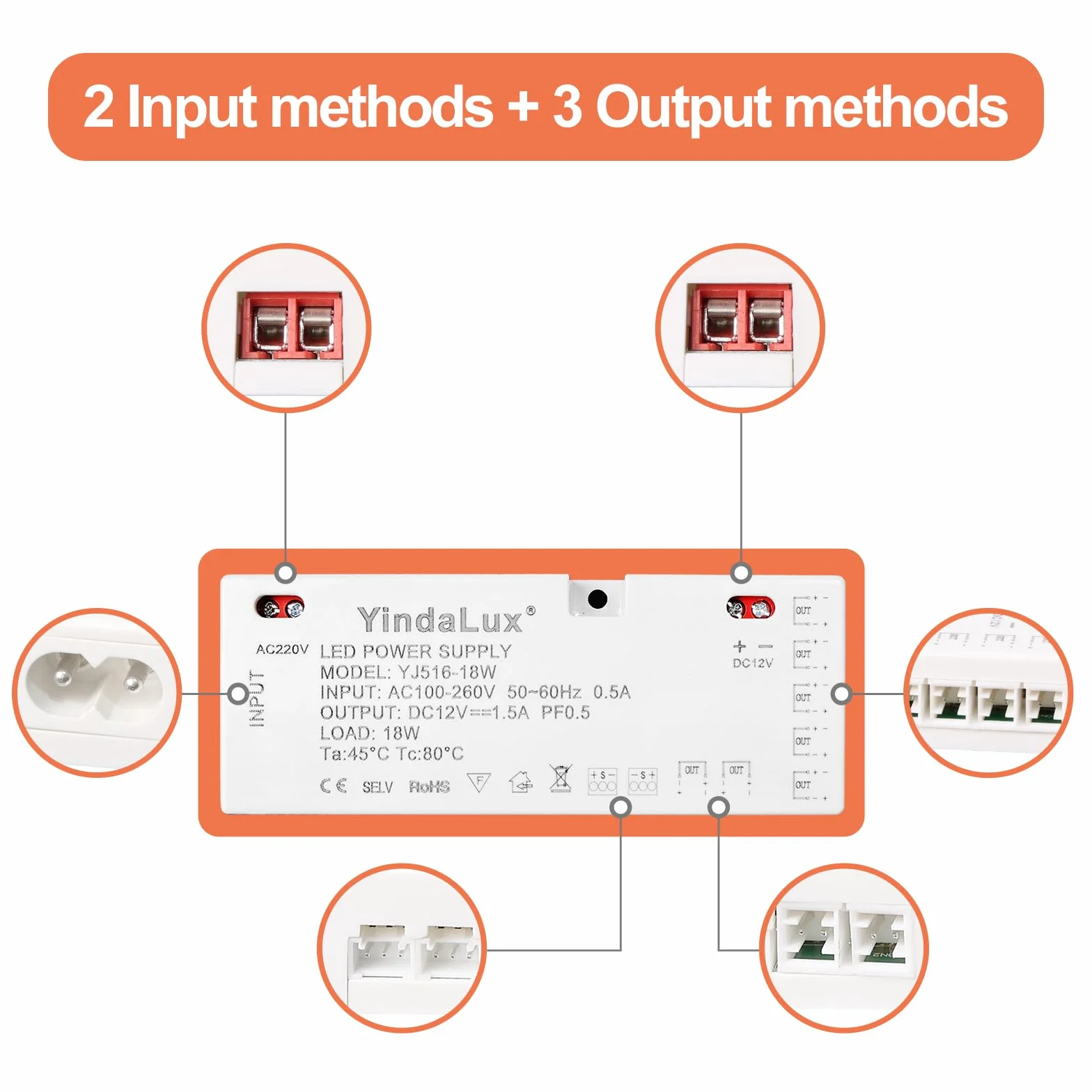 Transformateur 220V à 12V 1.5A LED Driver 18W, Convertisseur AC-DC pour Spots encastrés