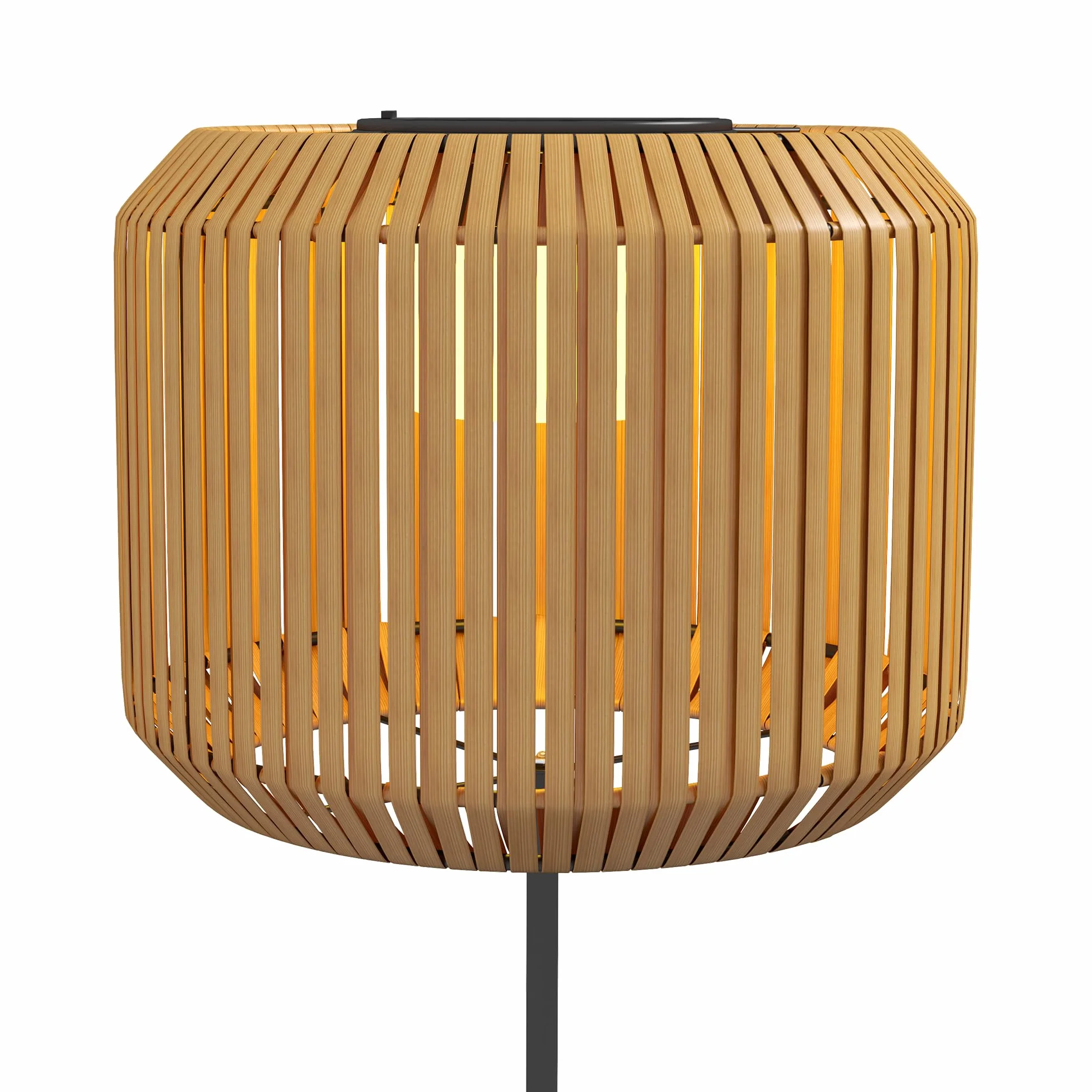Outsunny Lampadaire solaire extérieur en résine tressée, rechargeable avec capteur lumière, LED étanche, 130 cm, jaune